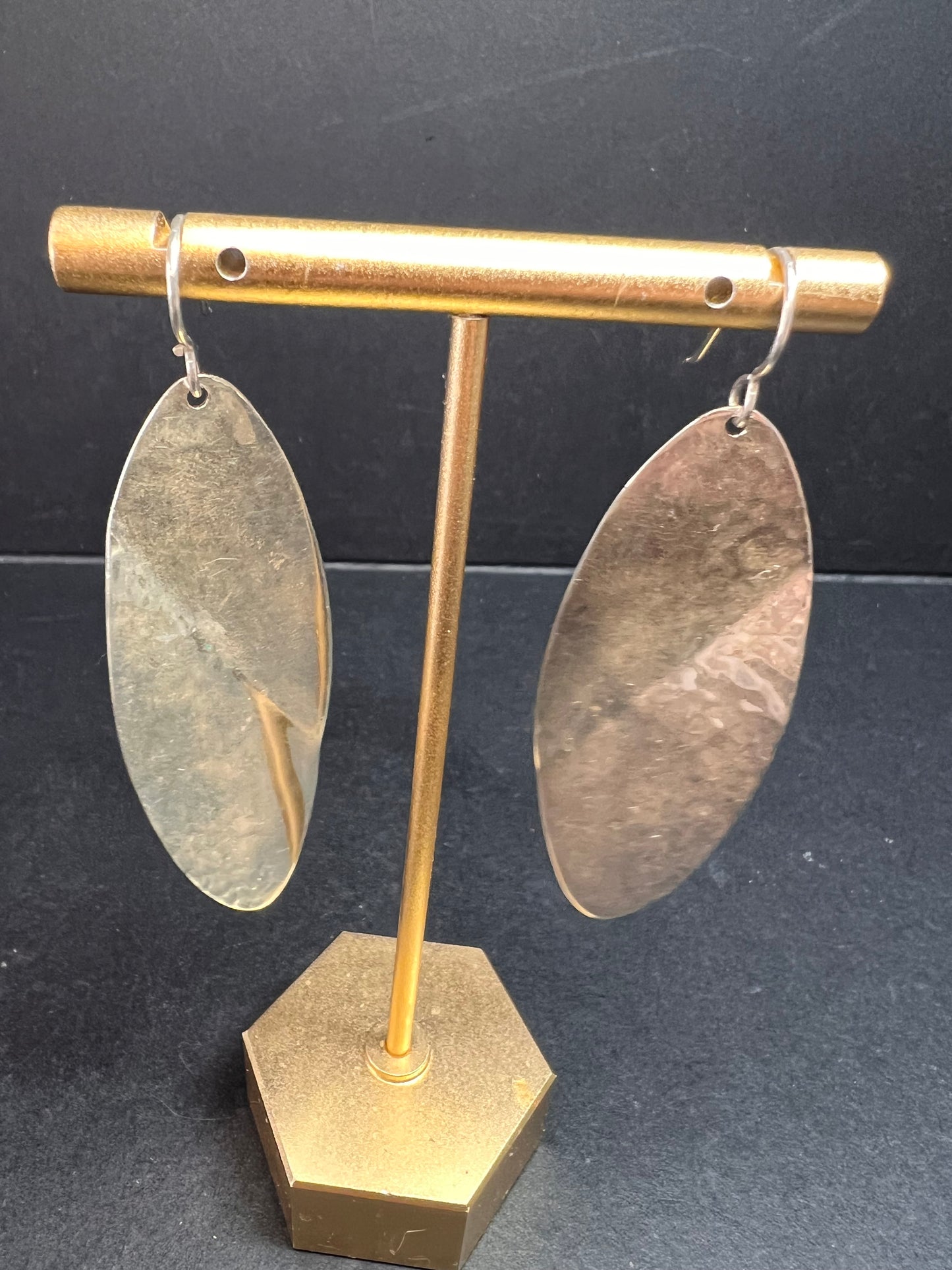 Taxco Mexico Sterling Silver 925 Bold Large Dangle Drop Modernist Earrings