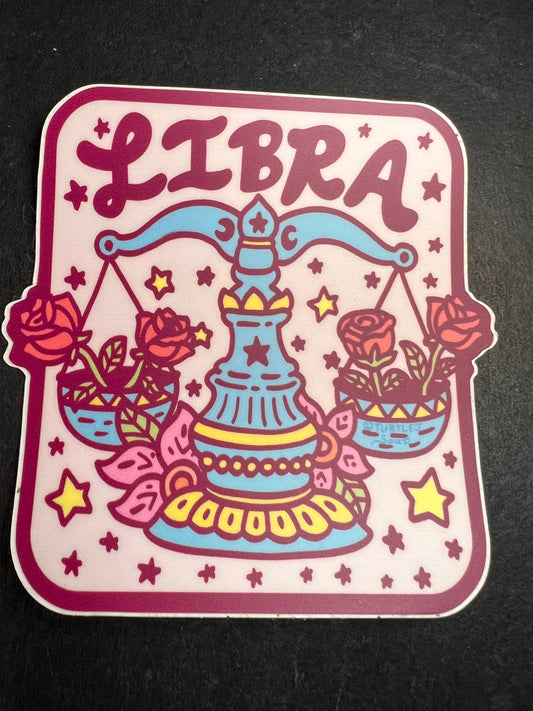 Turtle’s Soup Libra Zodiac Sticker – Waterproof Vinyl