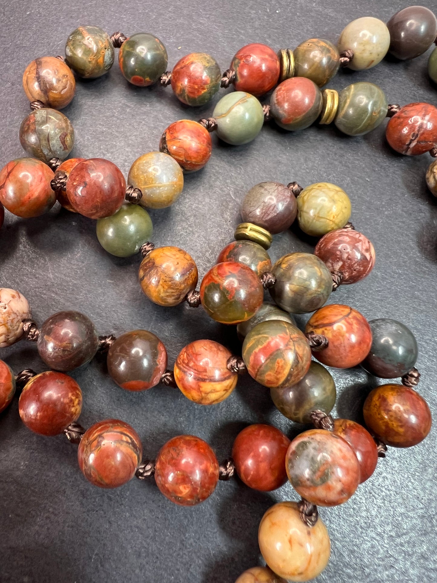 Cherry creek jasper mala necklace