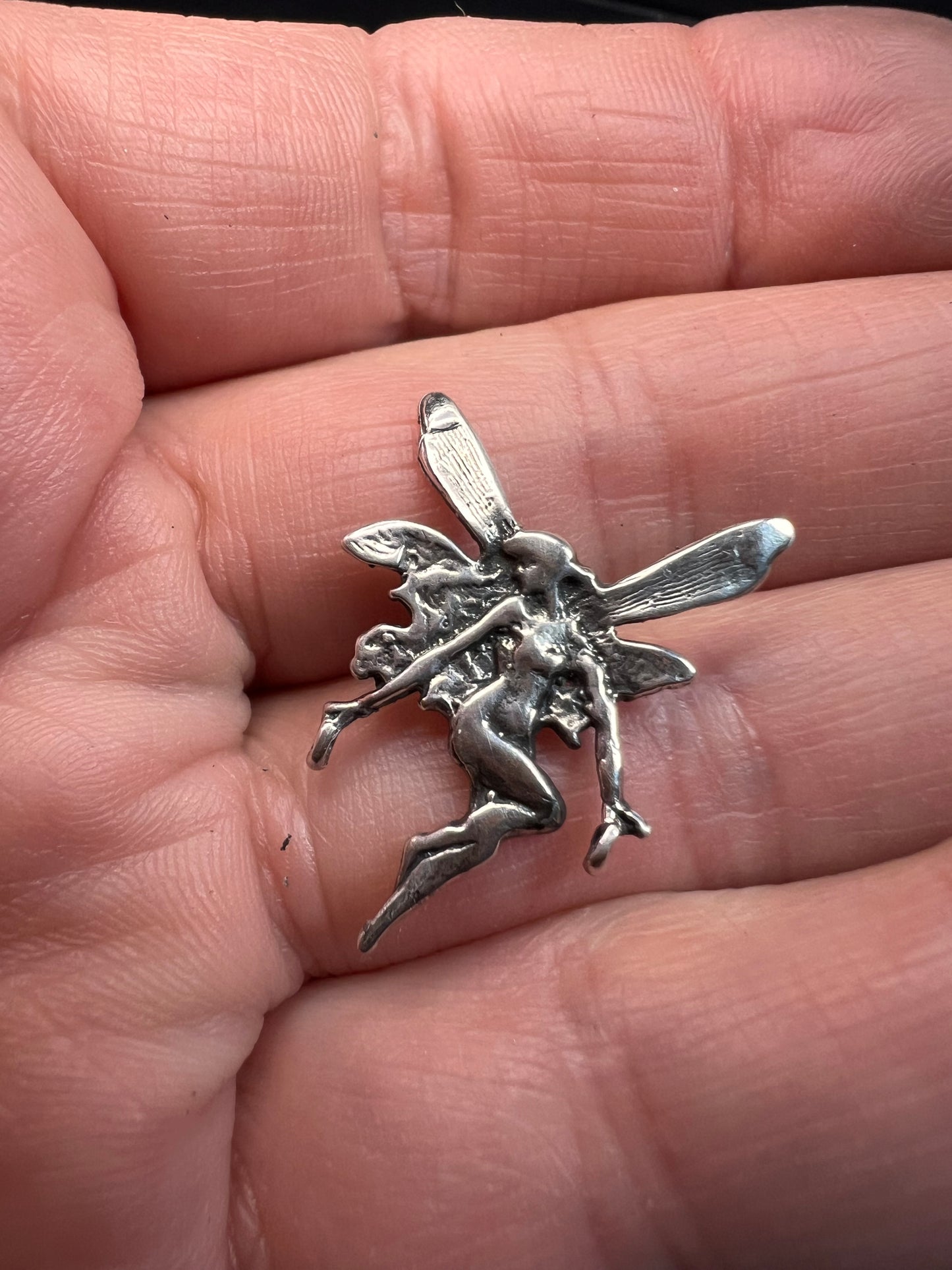 Vintage Sterling Silver Fairy Pendant | Estate Figural Charm