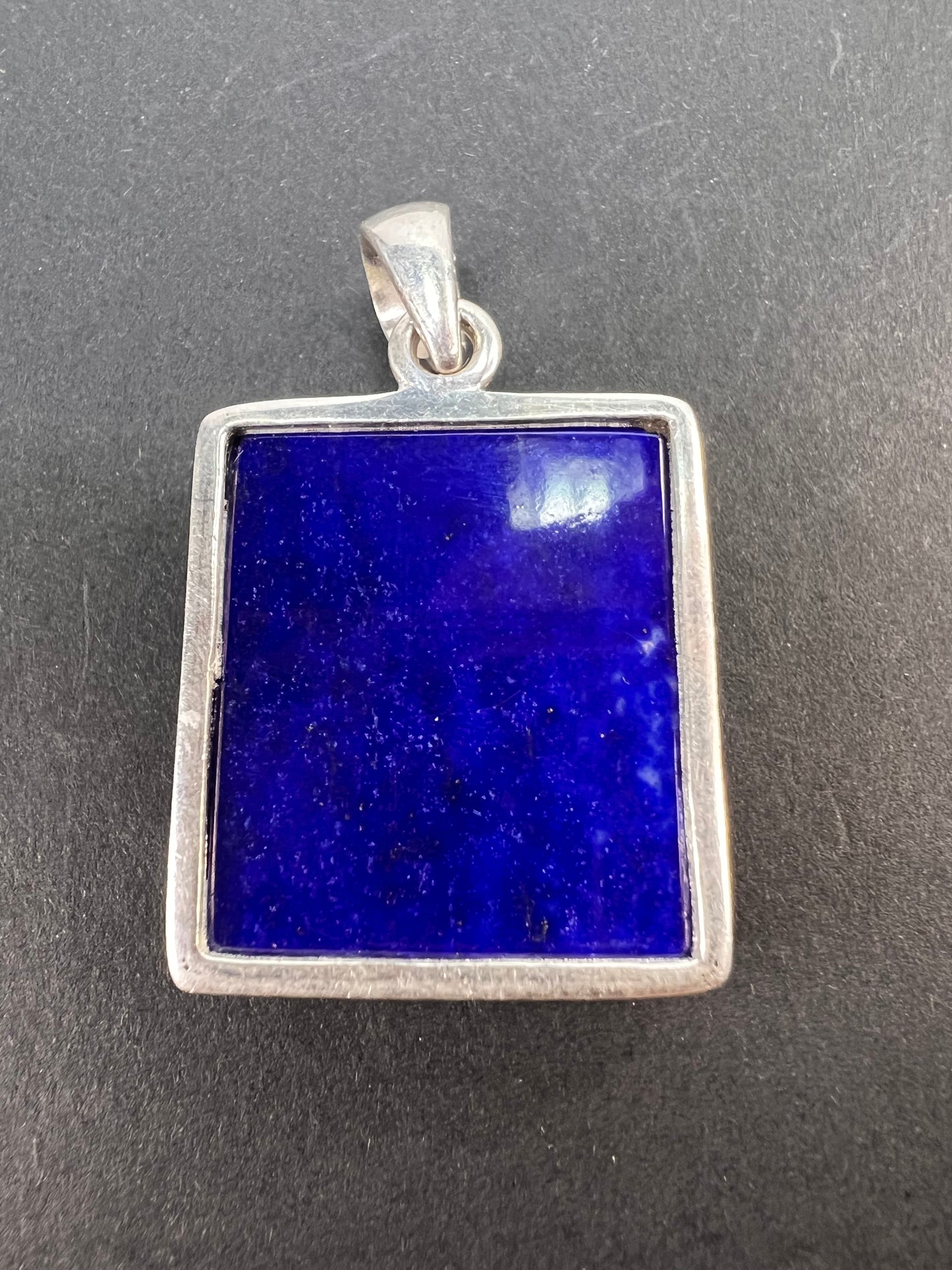 NEW lapis lazuli sterling silver square pendant