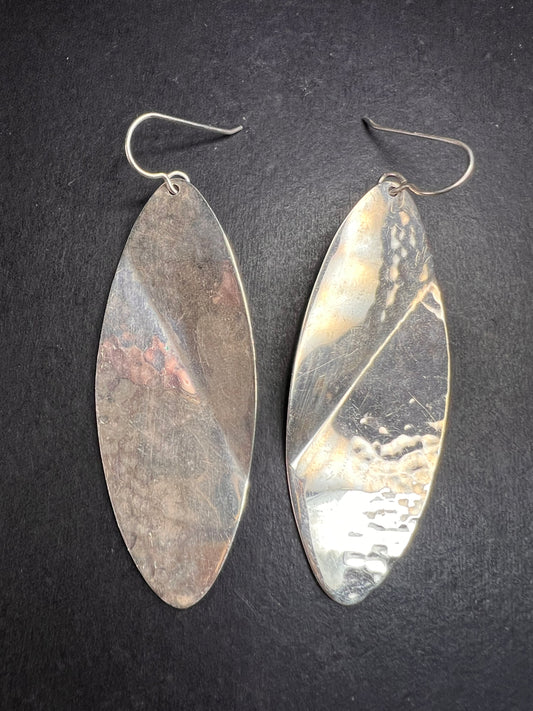 Taxco Mexico Sterling Silver 925 Bold Large Dangle Drop Modernist Earrings