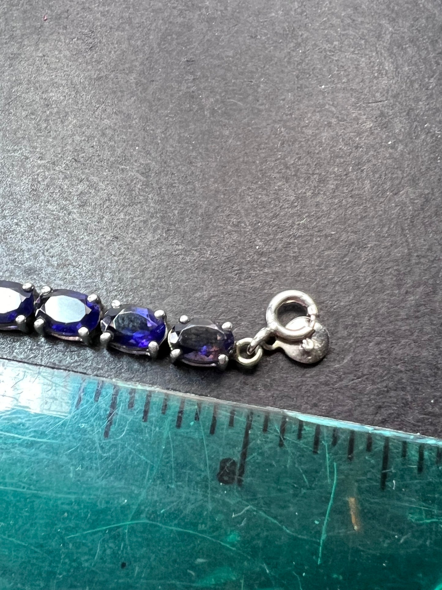 Iolite tennis bracelet in sterling silver 8 inch