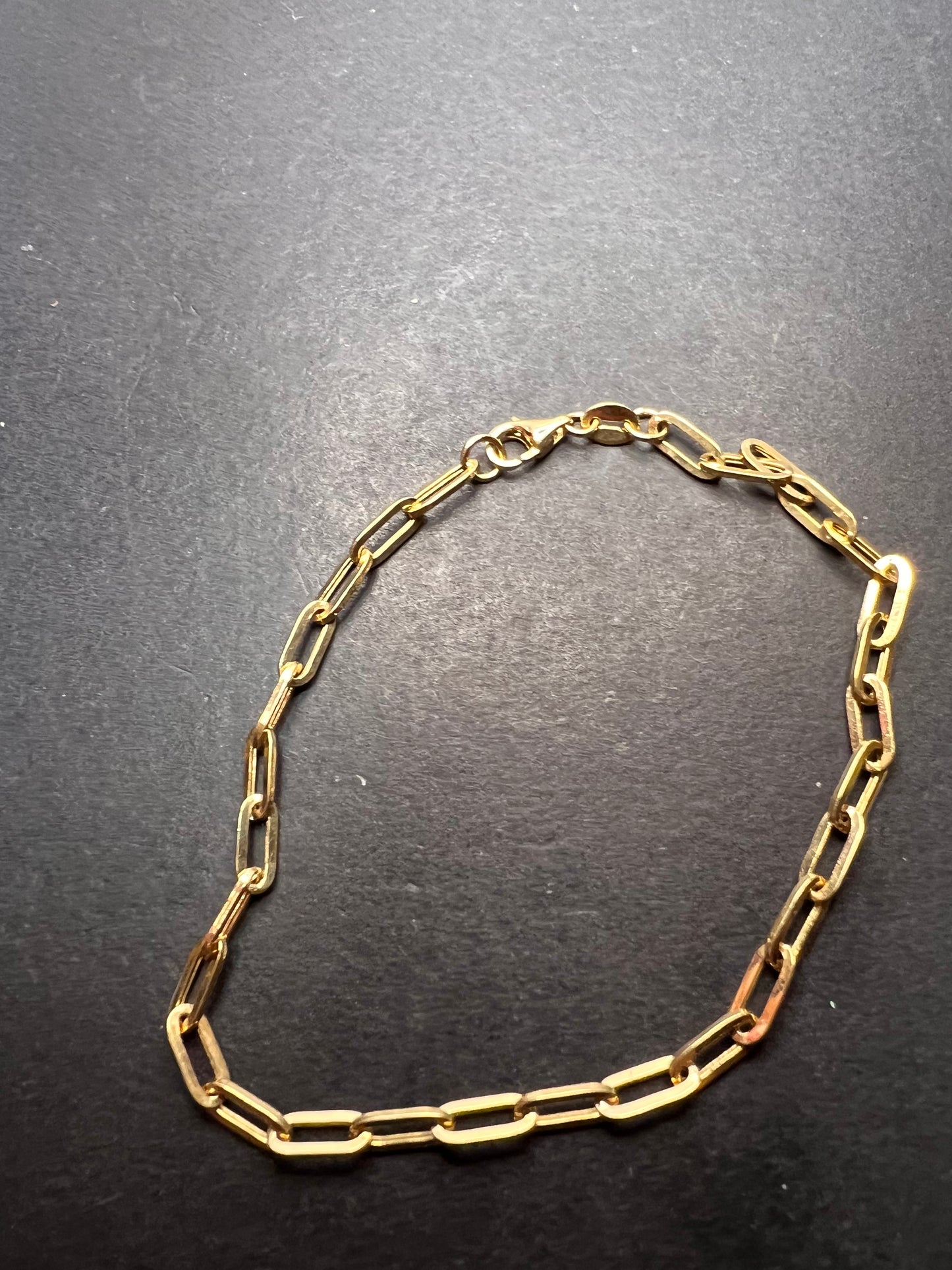 10K Yellow Gold Paper Clip Bracelet (7.50 In) 1.61 Grams