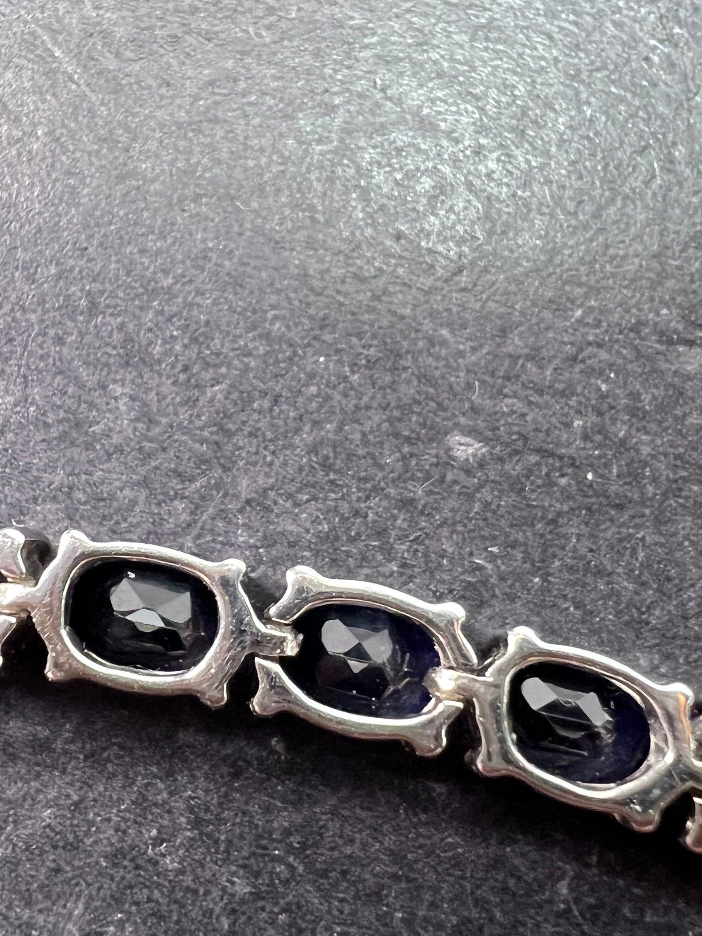 Iolite tennis bracelet in sterling silver 8 inch