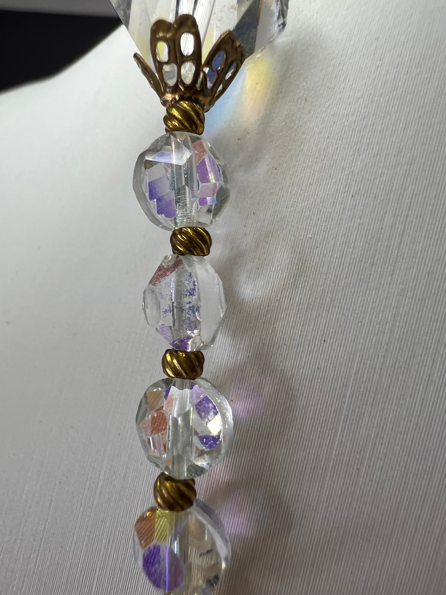 Vintage Aurora Borealis crystal beaded necklace