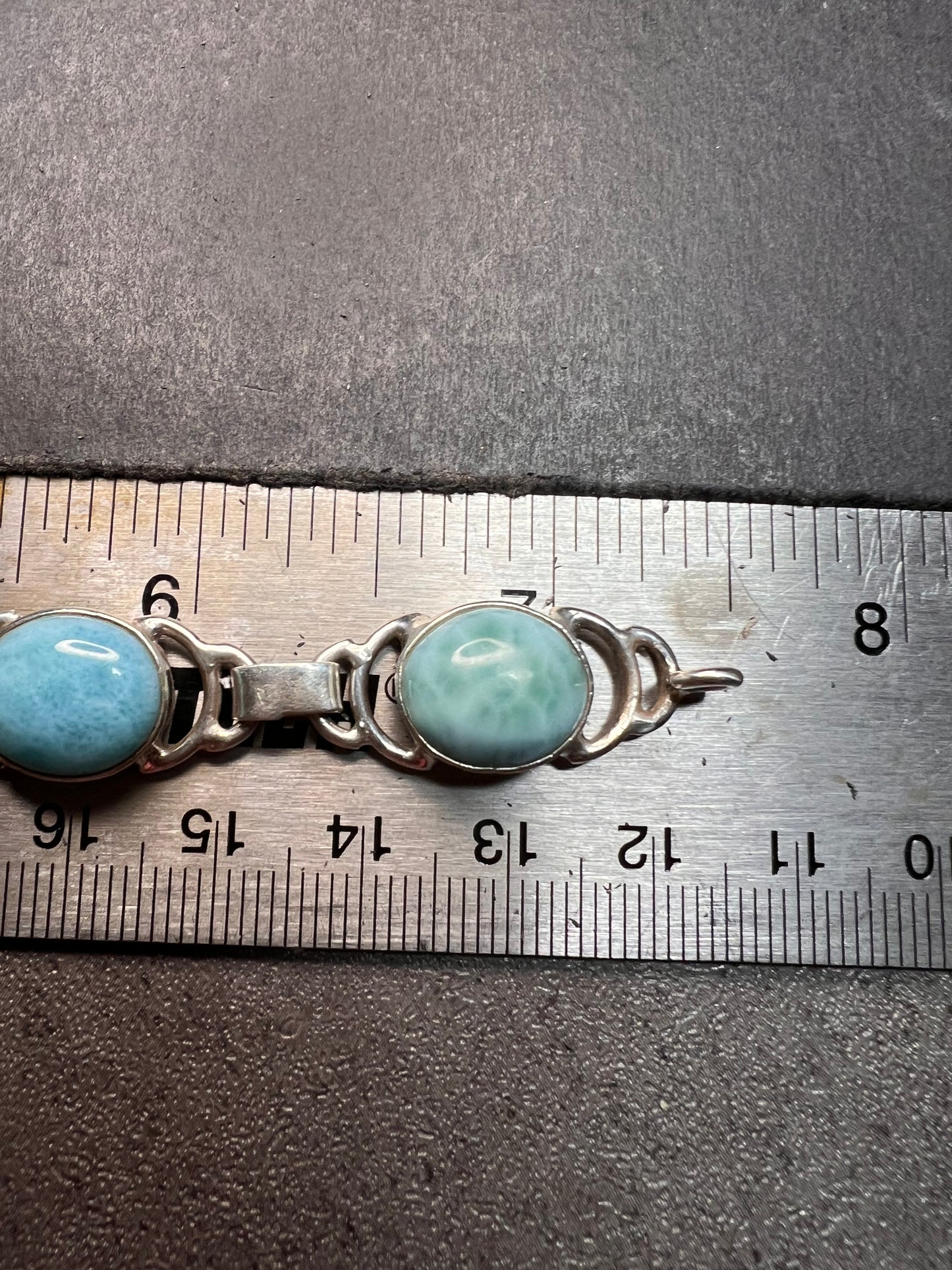 Vintage larimar sterling silver 7.5 inch bracelet