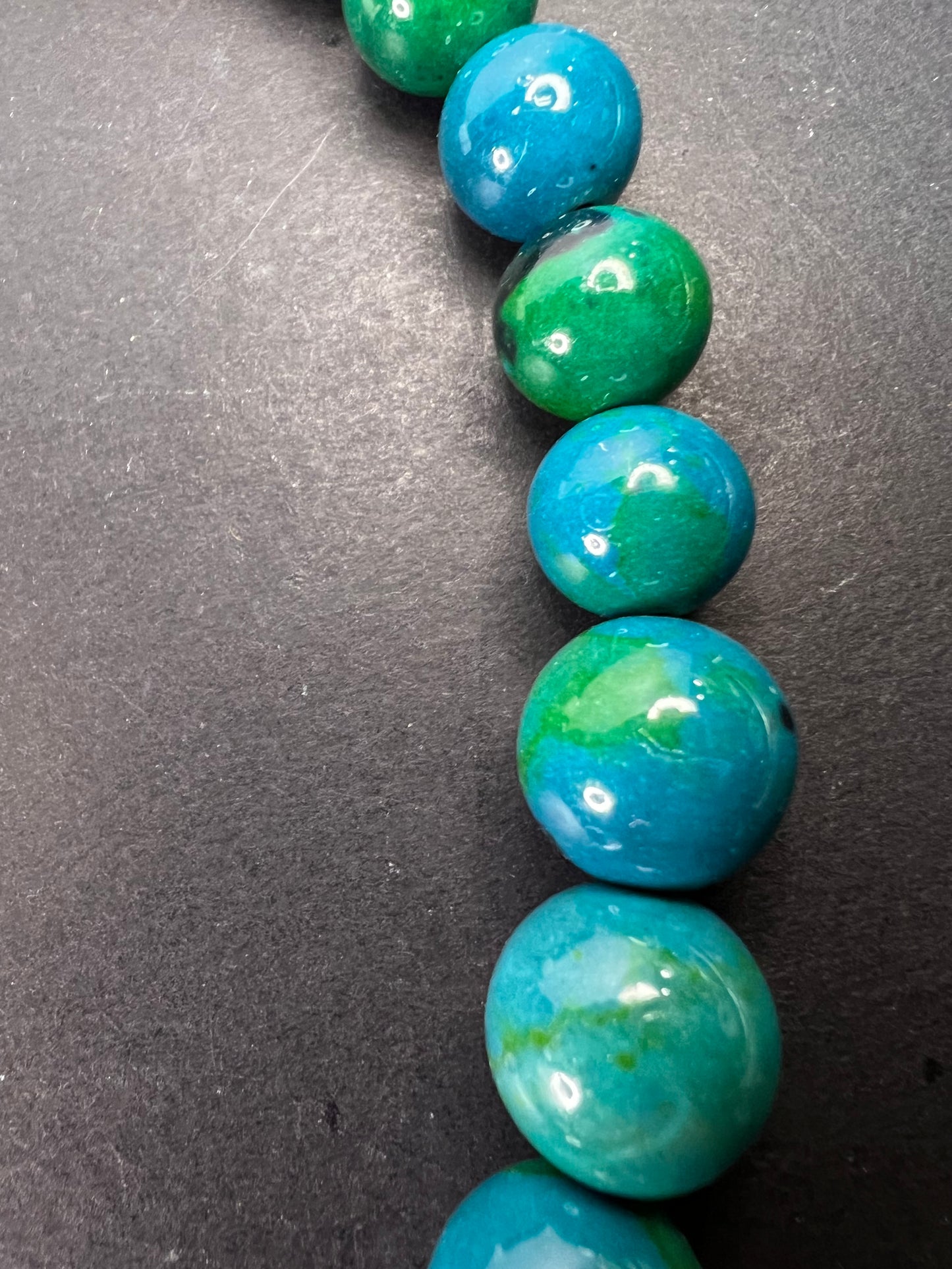 Chrysocolla beaded 20 inch necklace with sterling silver clasp *NEW*