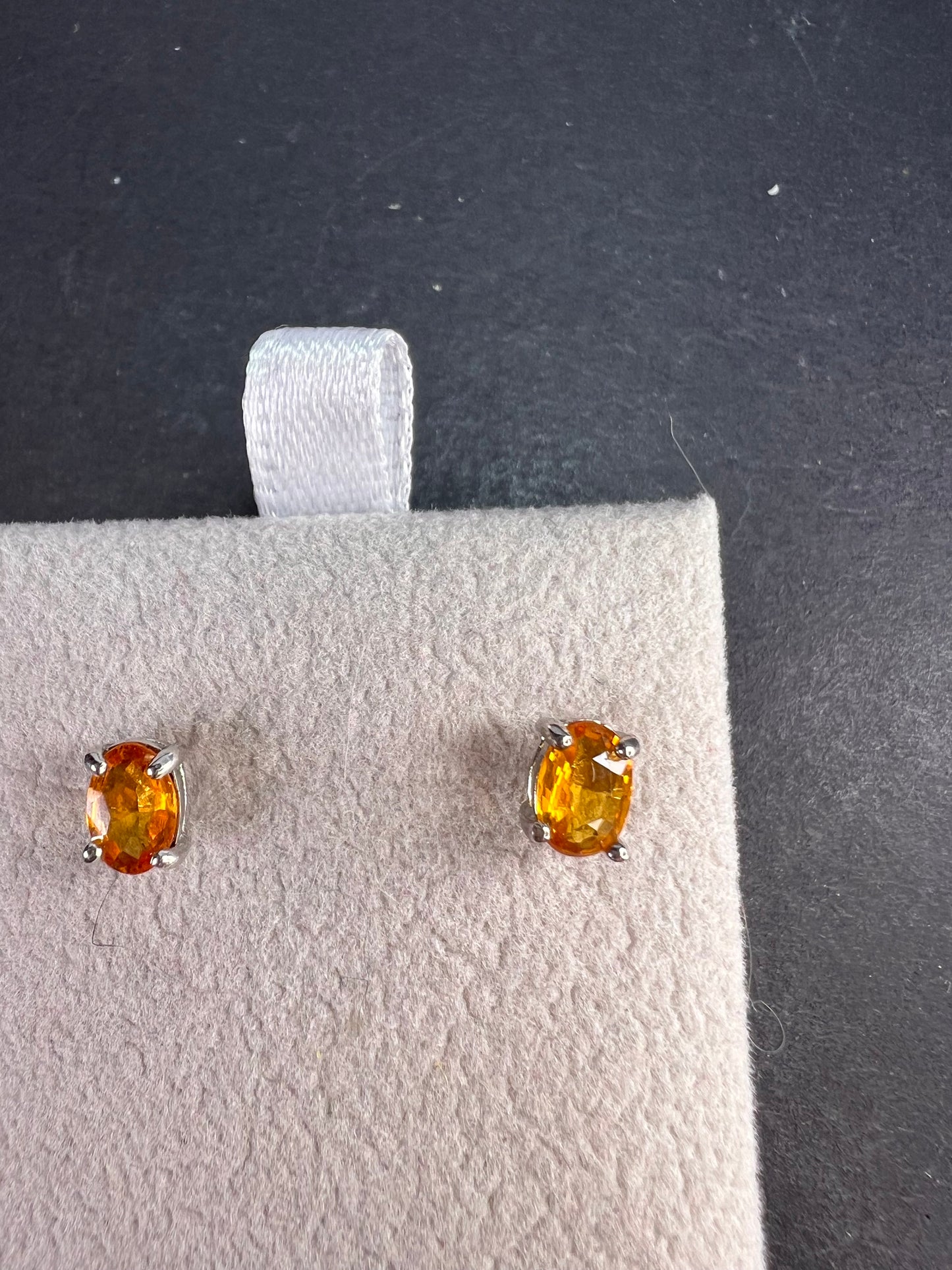 Yellow sapphire sterling silver stud earrings