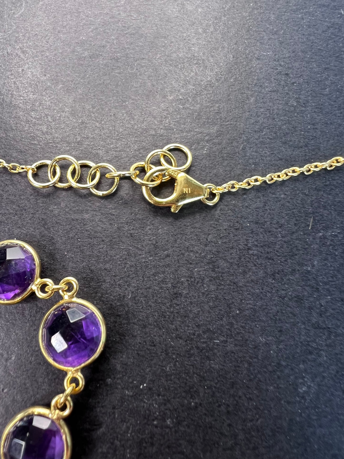 New Purple African Amethyst 18k Yellow Gold Over Sterling Silver Necklace 15.30ctw