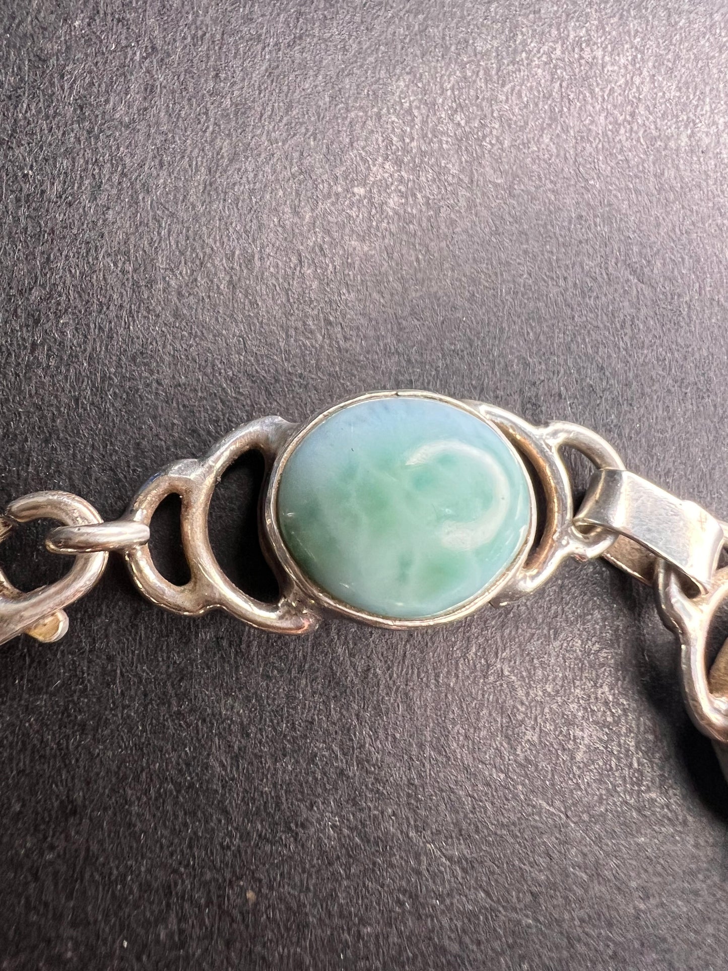 Vintage larimar sterling silver 7.5 inch bracelet