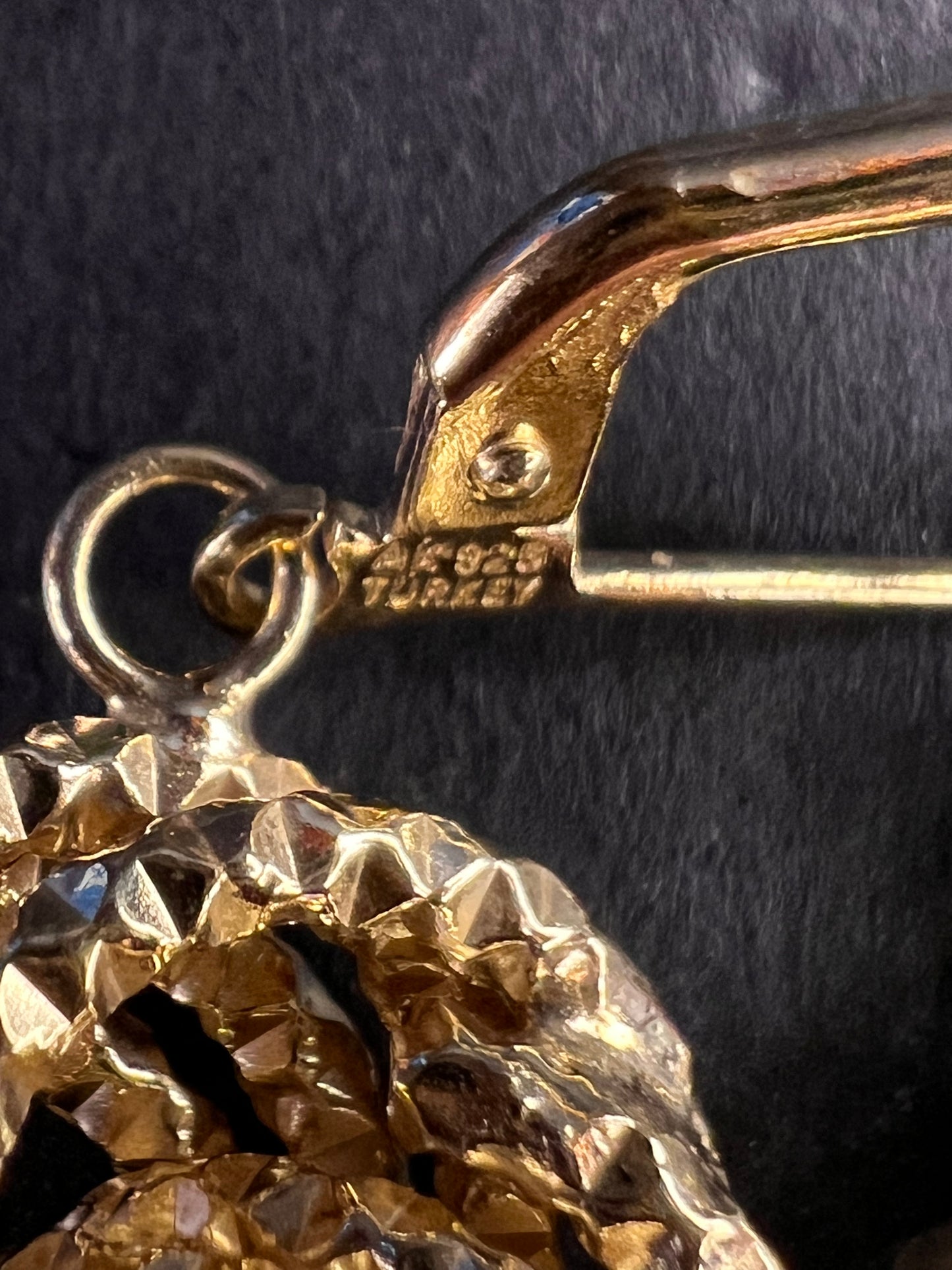 Atasay Kuyumculuk yellow gold over sterling silver Turkish earrings