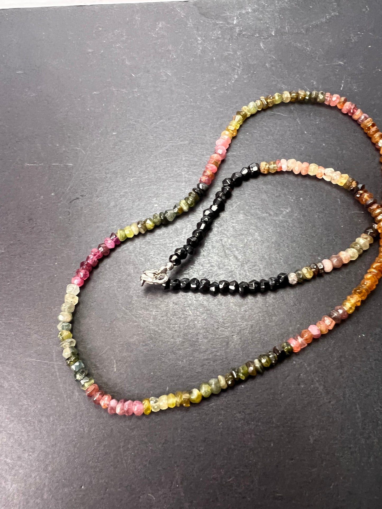 Multi tourmaline necklace with sterling clasp