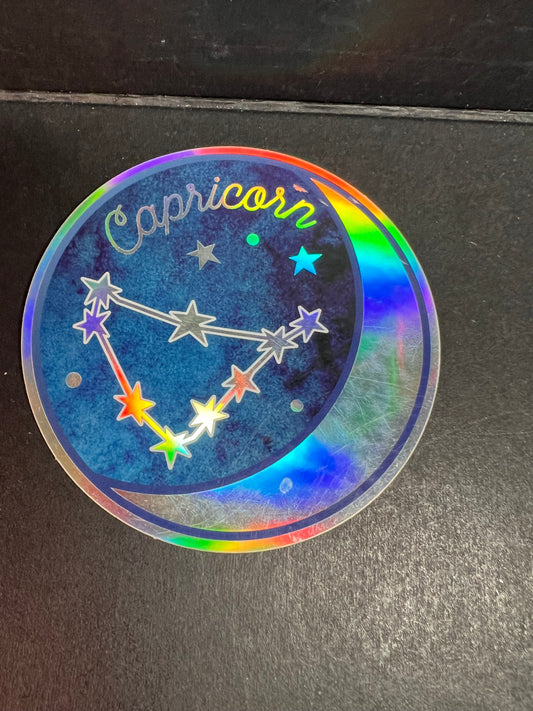 Capricorn Holographic Sticker – Wild Flower