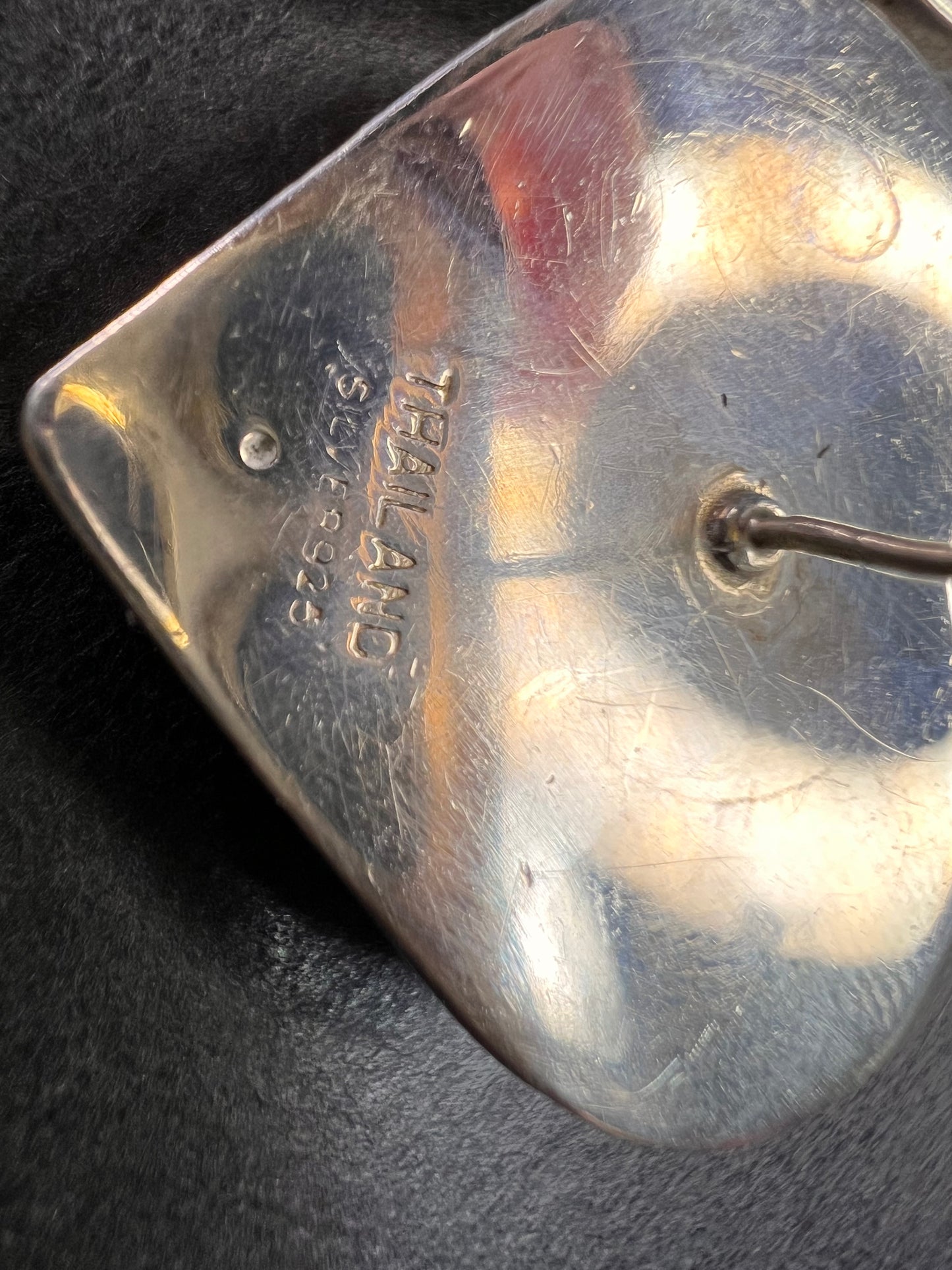 Vintage sterling silver puffy heart earrings