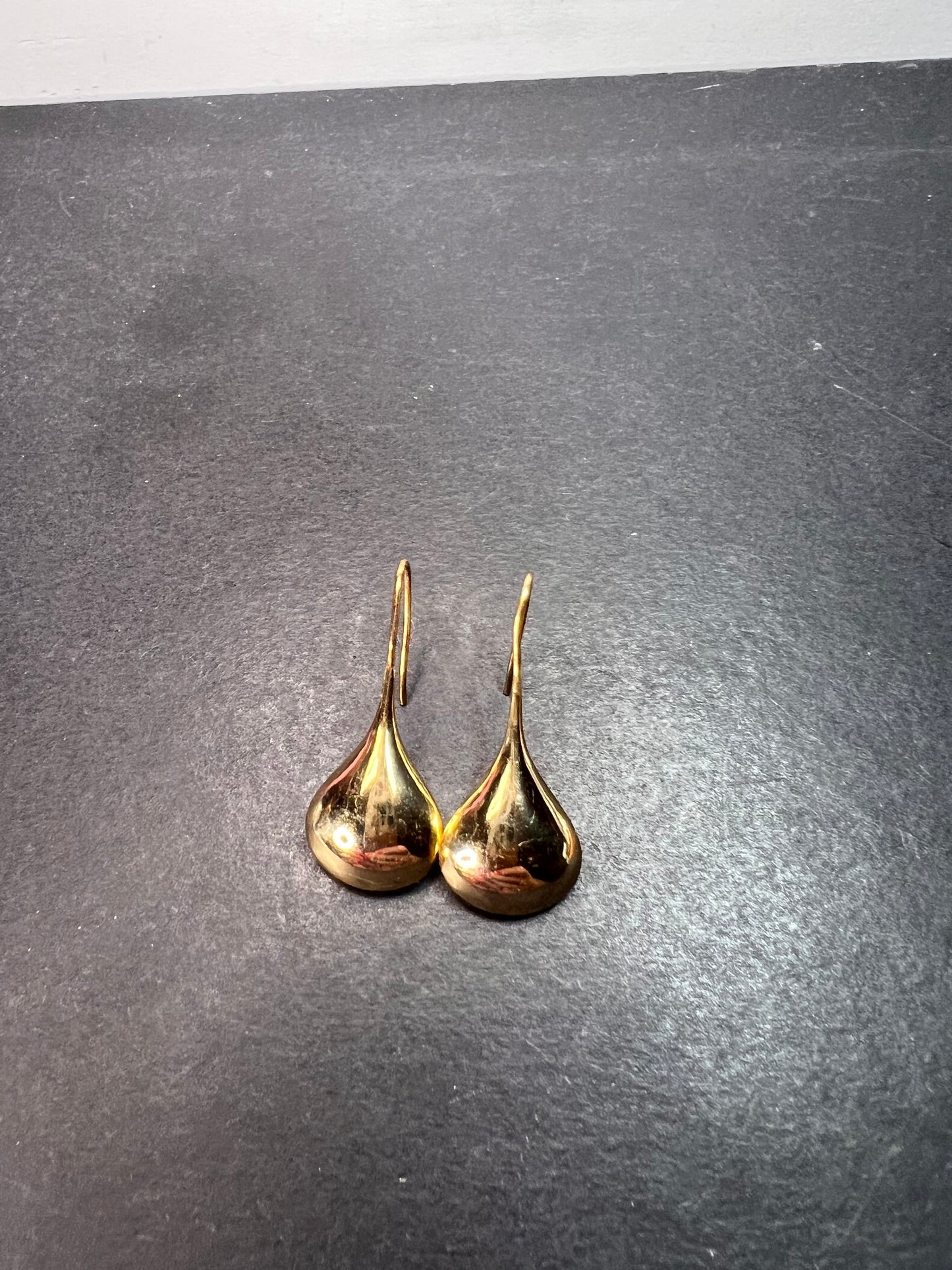 Yellow gold over sterling silver teardrop earrings