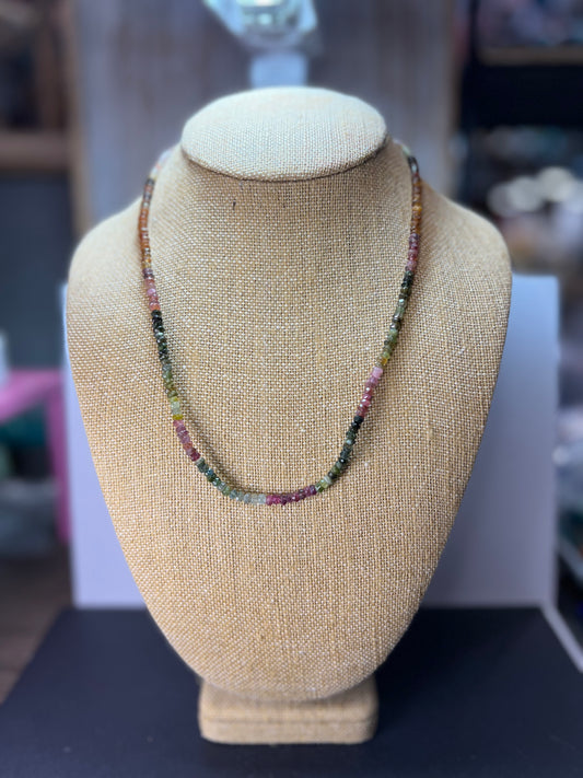 Multi tourmaline necklace with sterling clasp