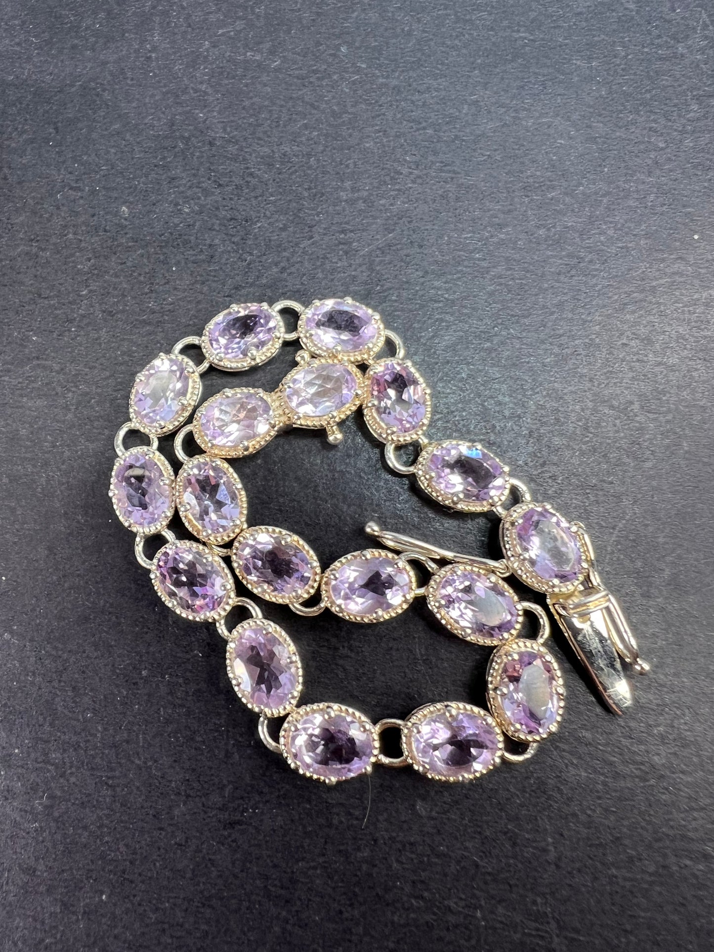 Rose de France amethyst sterling silver bracelet