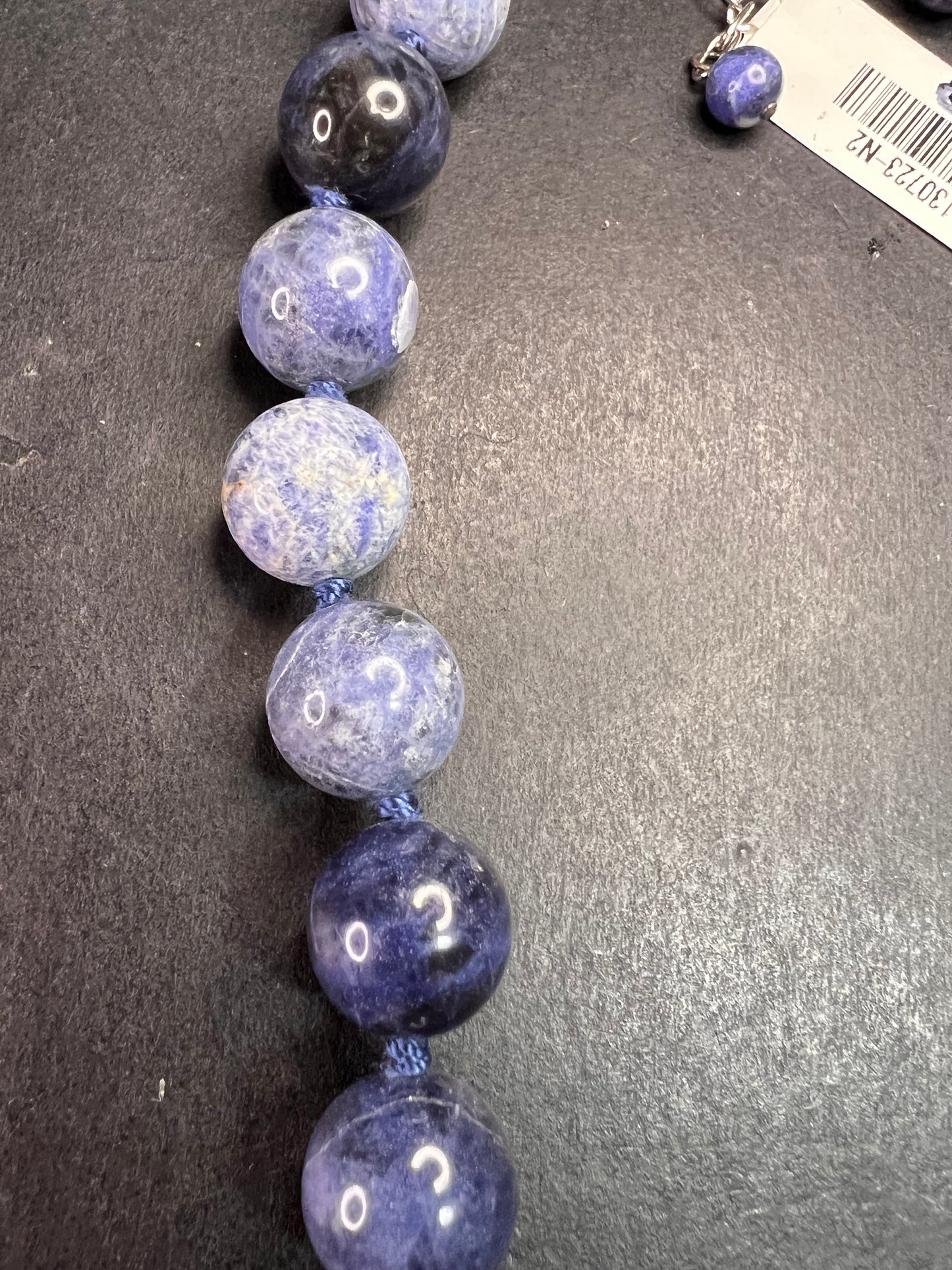 NEW sodalite and hematite necklace with sterling silver clasp