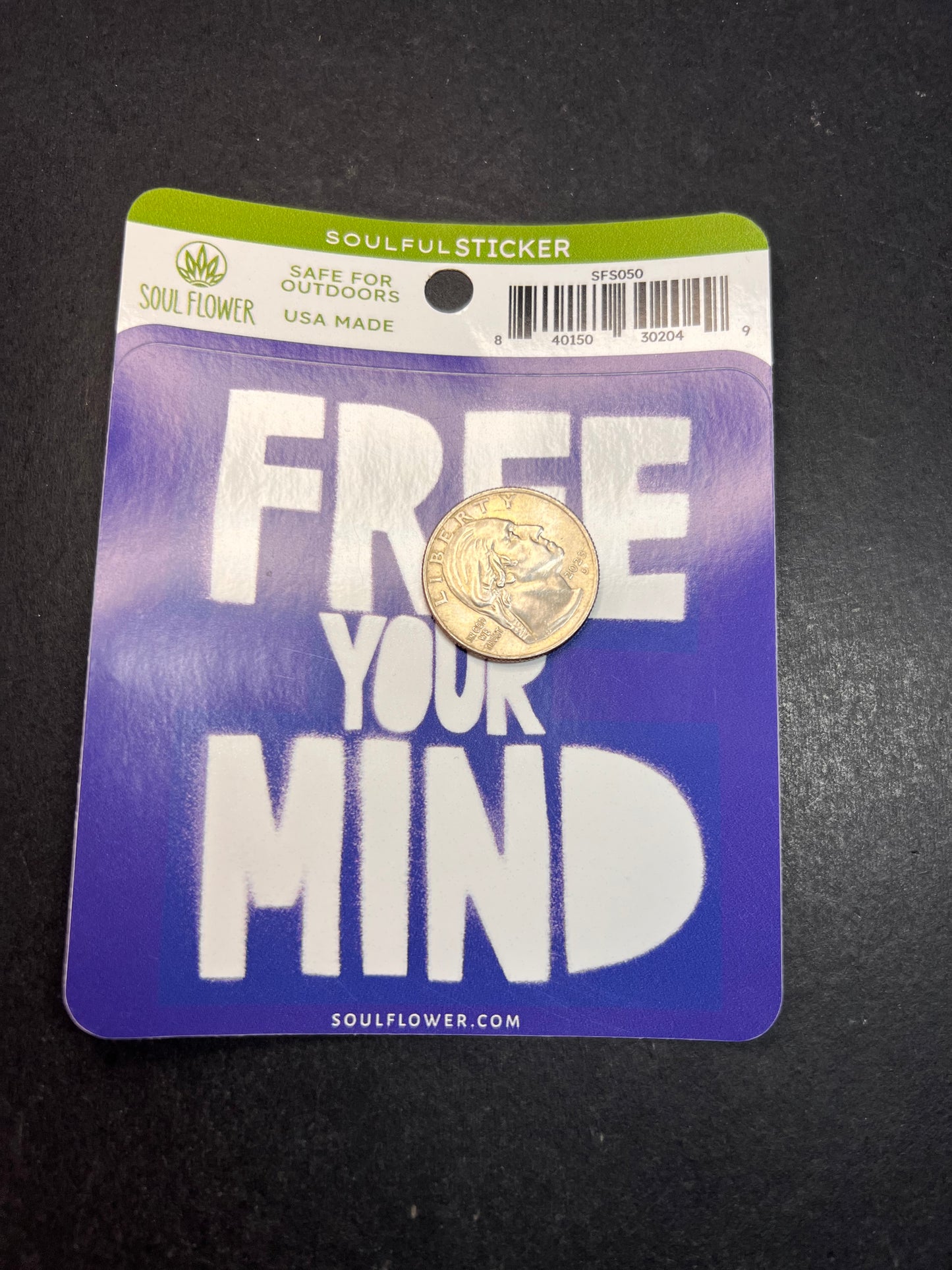 Soul Flower Free Your Mind Sticker – Purple & White – Outdoor Safe Vinyl