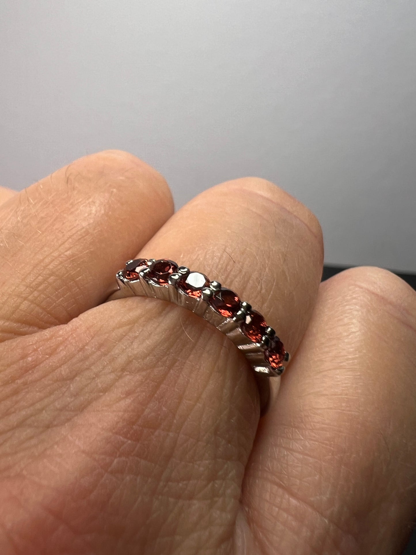 Stainless steel garnet ring size 9