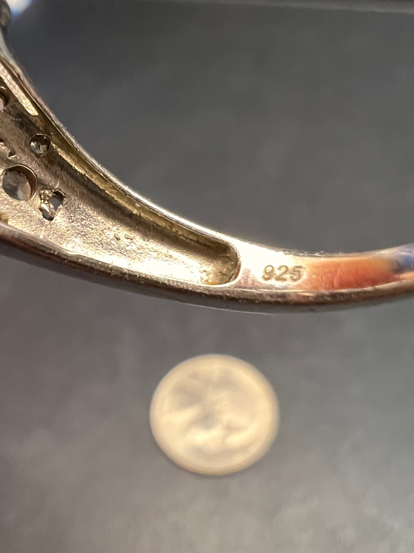 Smoky quartz Sterling silver ring size 8