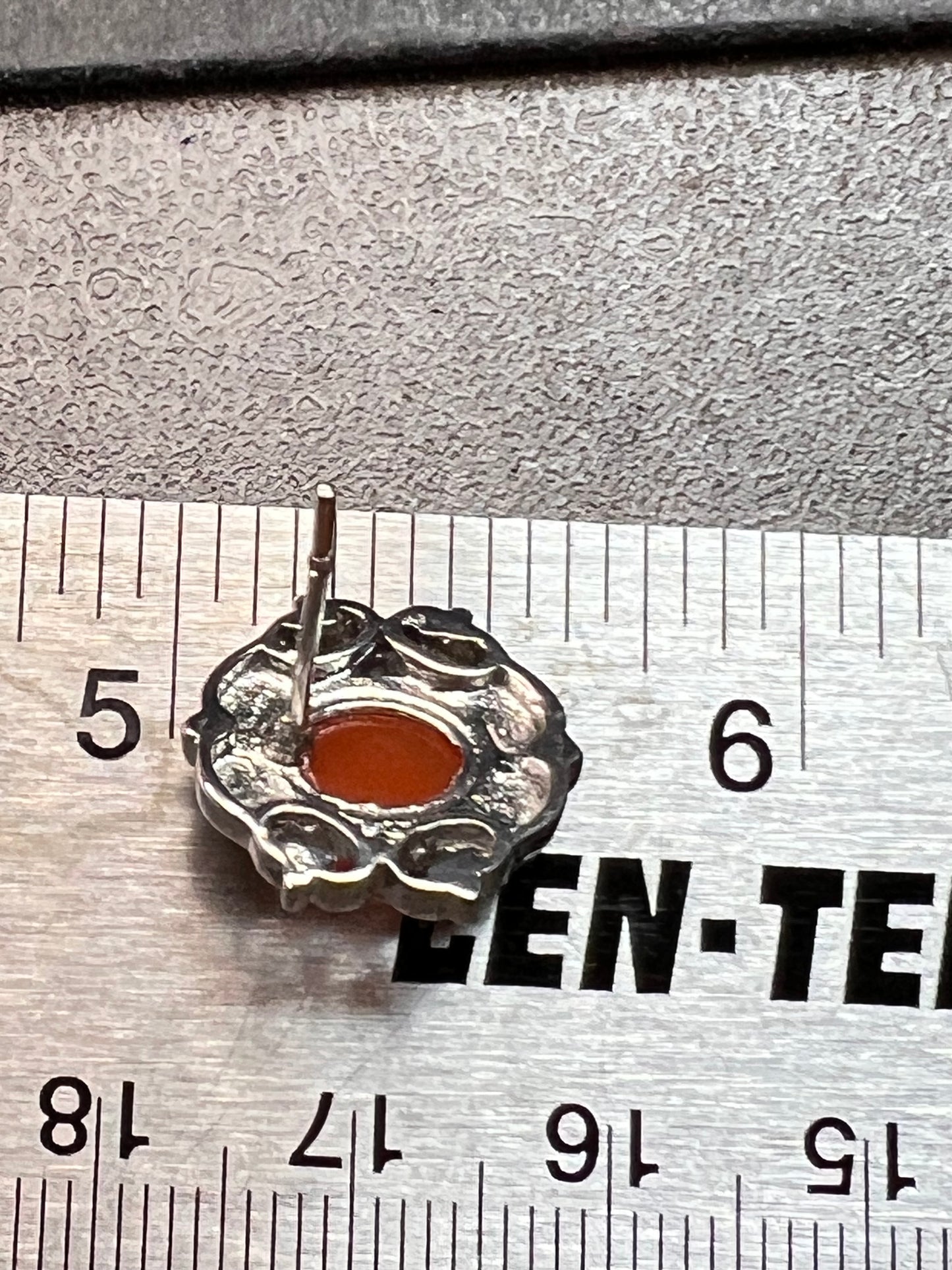 Carnelian stainless steel stud earrings