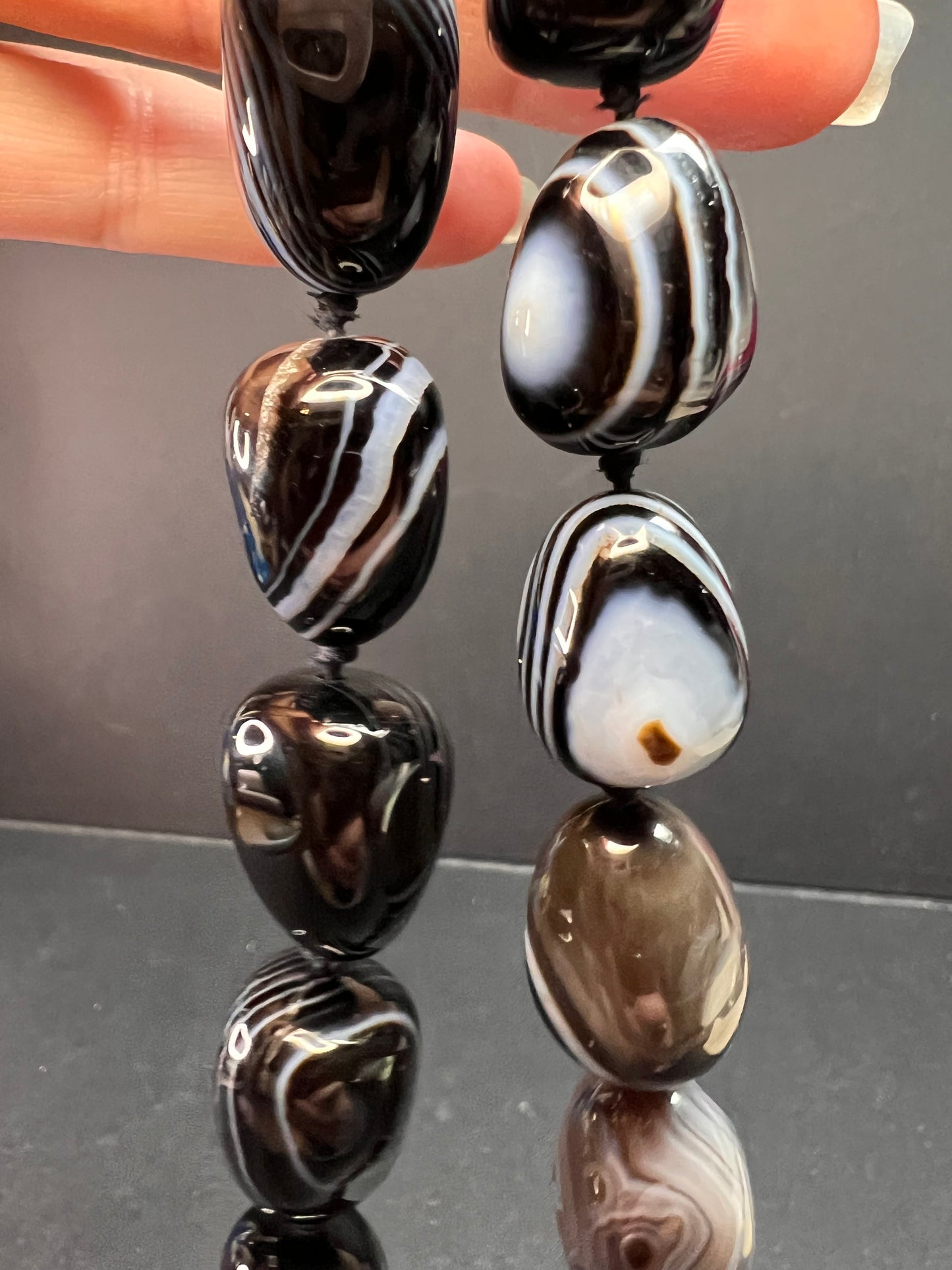 NEW Botswana agate 18 inch necklace with sterling silver clasp