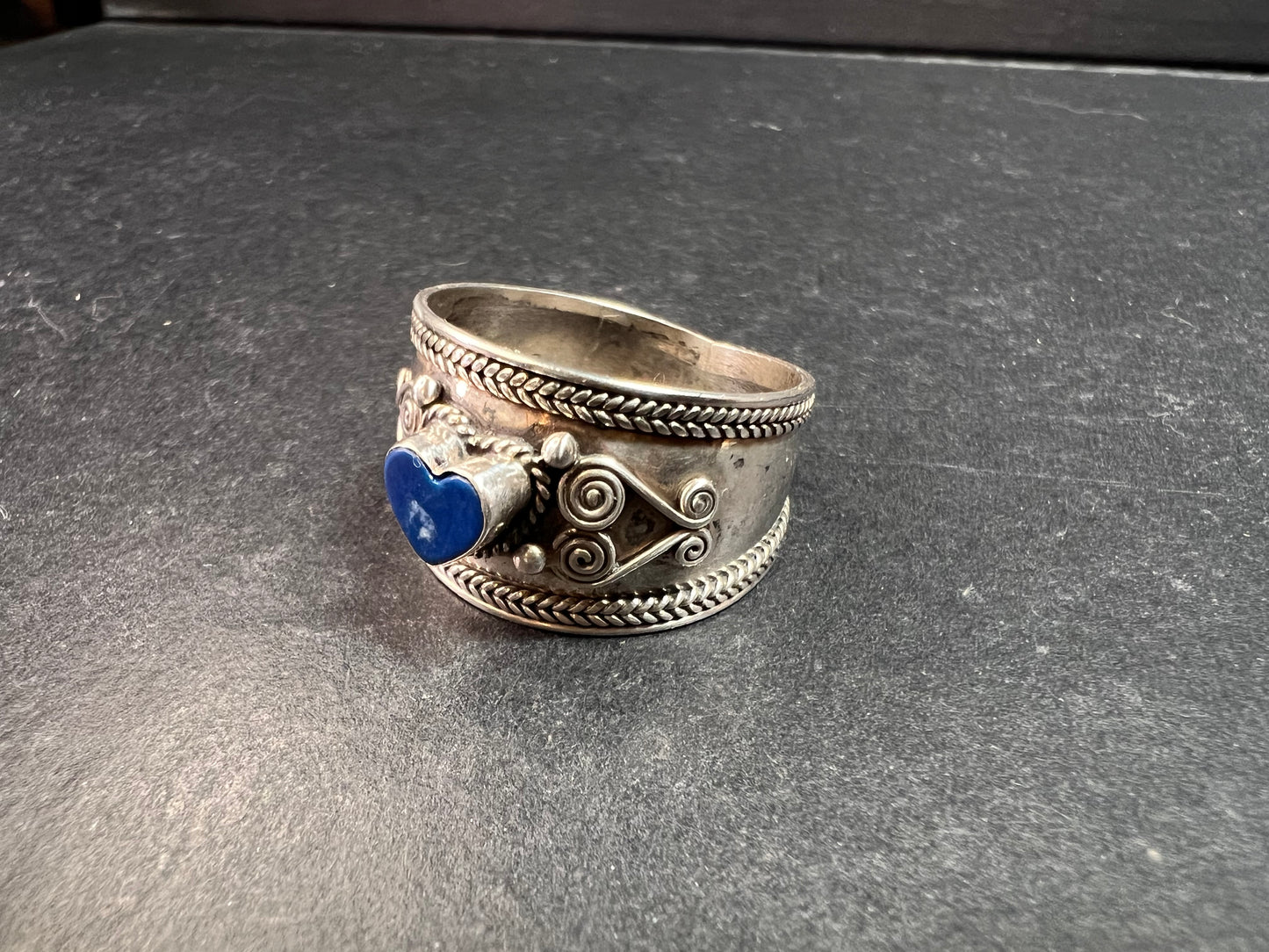 Vintage Sterling Silver Heart Ring | Indonesian Artisan | Size 10–10.25