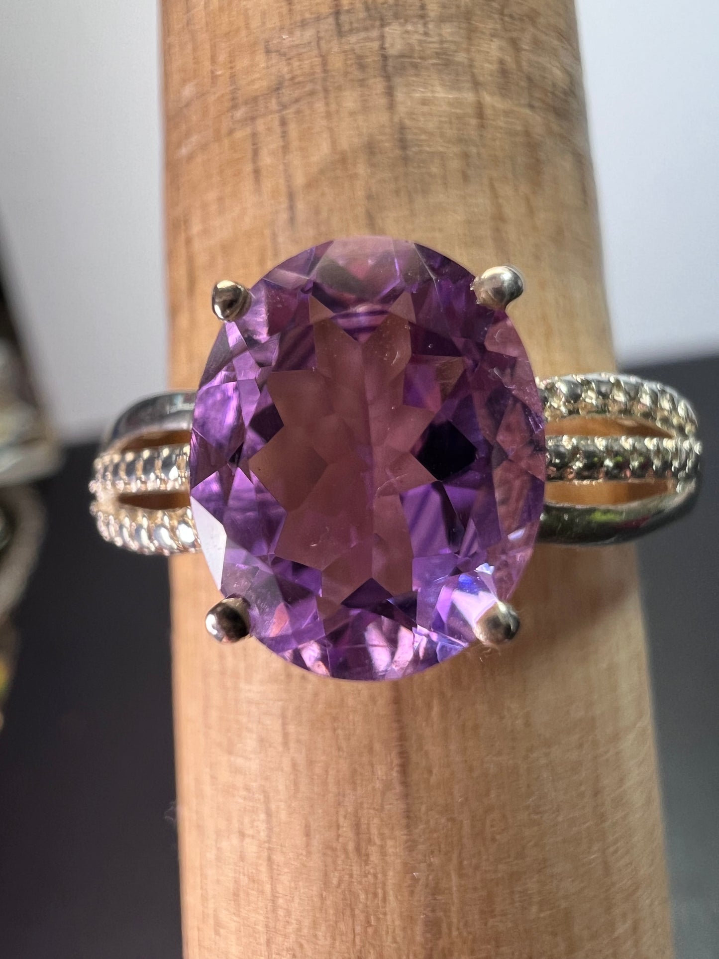 Amethyst sterling silver ring size 9