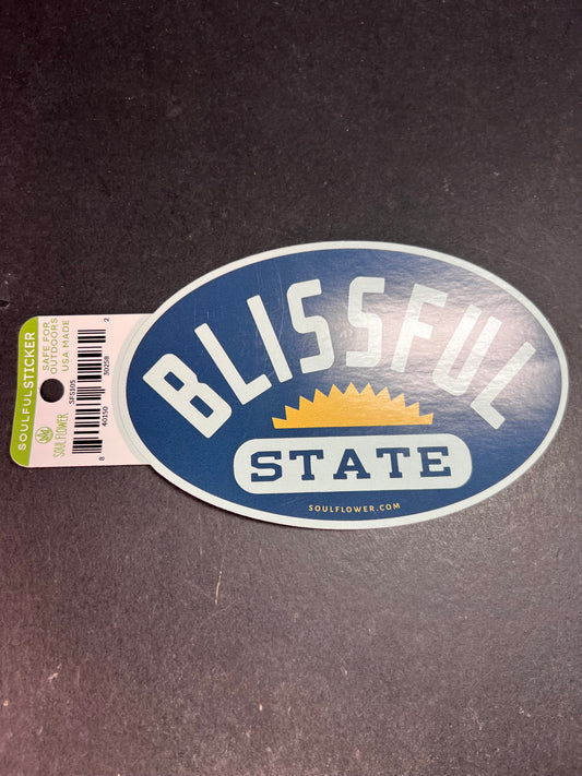Soul Flower “Blissful State” Large Oval Sticker – Outdoor Safe USA Made
