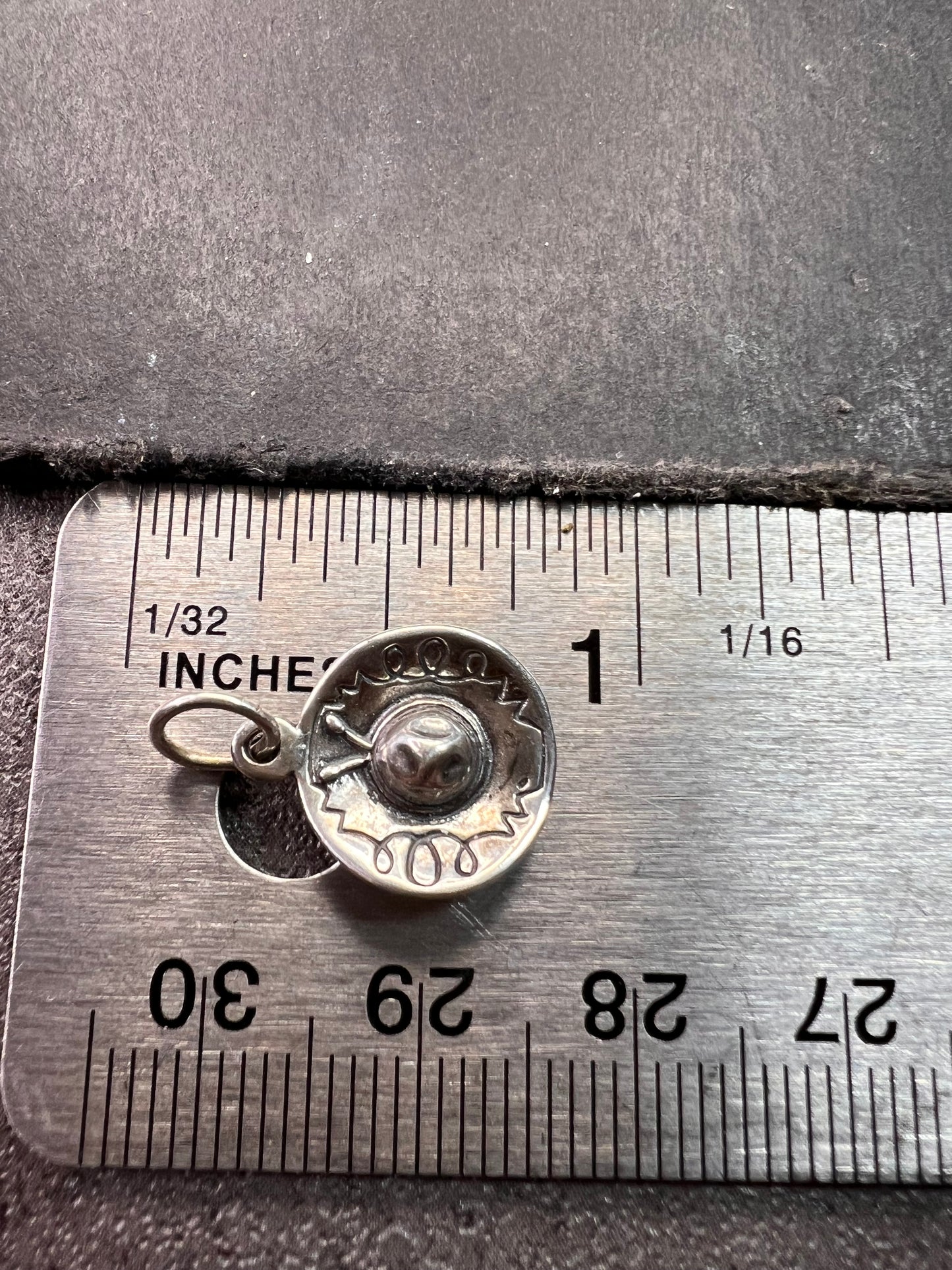 Vintage Sterling Silver Sombrero Hat Pendant Charm
