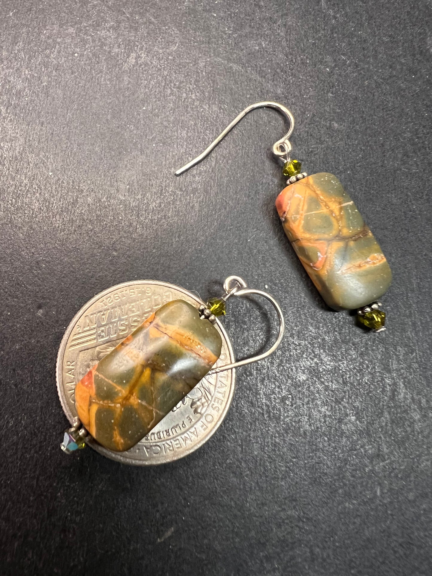 Cherry Creek Jasper Earrings | Sterling Silver & Swarovski Crystal