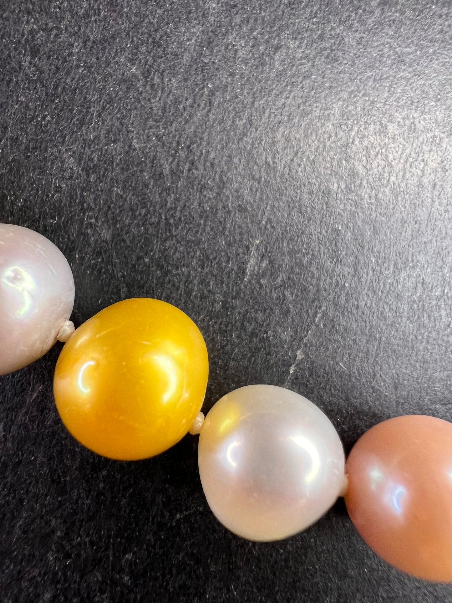 Multicolor Cultured Pearl Necklace 18” 925 WW Sterling Toggle Clasp