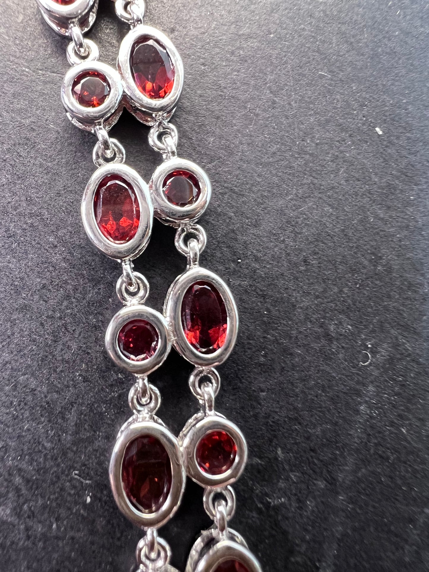 Garnet and Sterling silver bubble bracelet