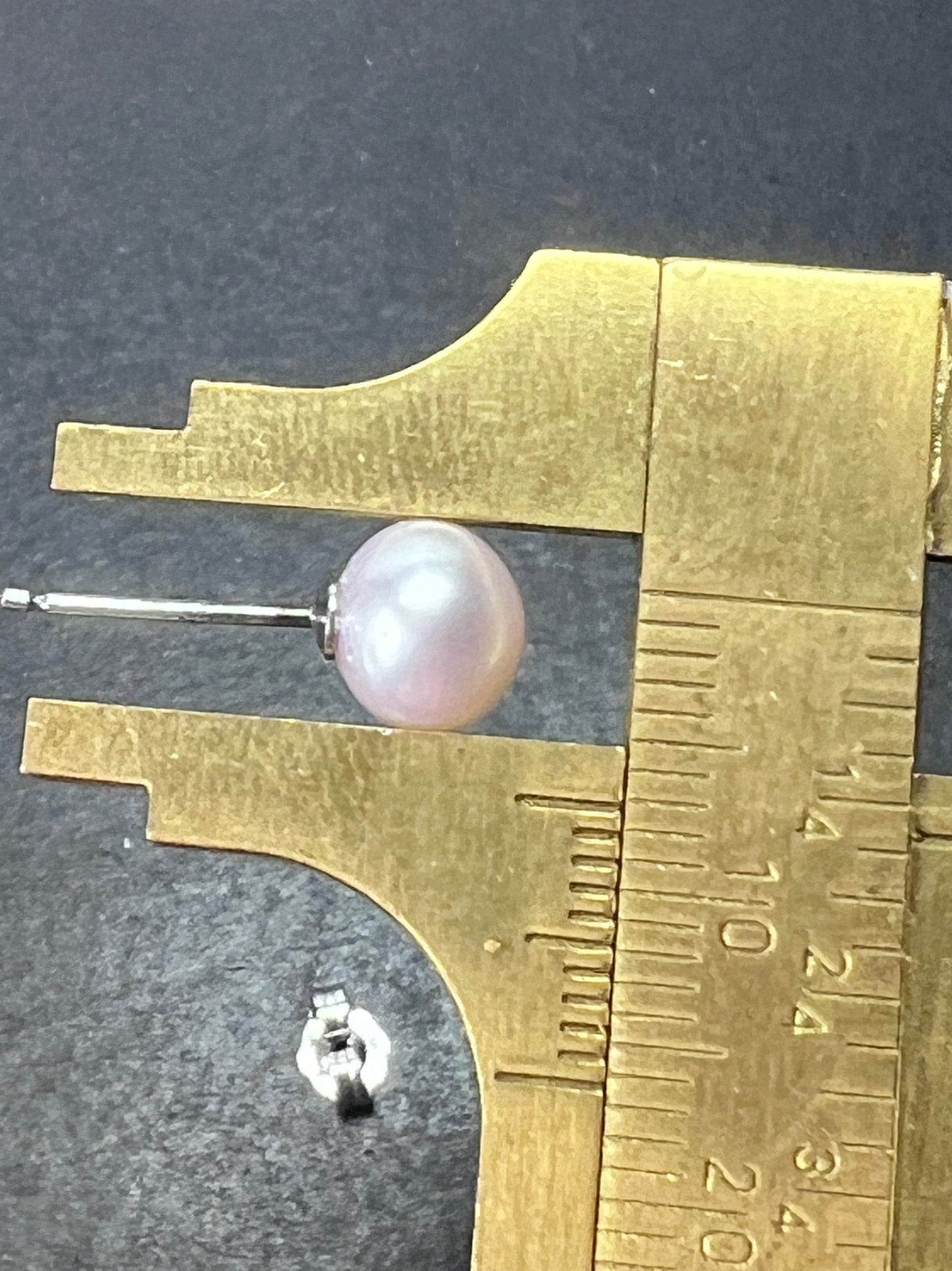 8mm pink cultured pearl stud earrings with sterling silver posts