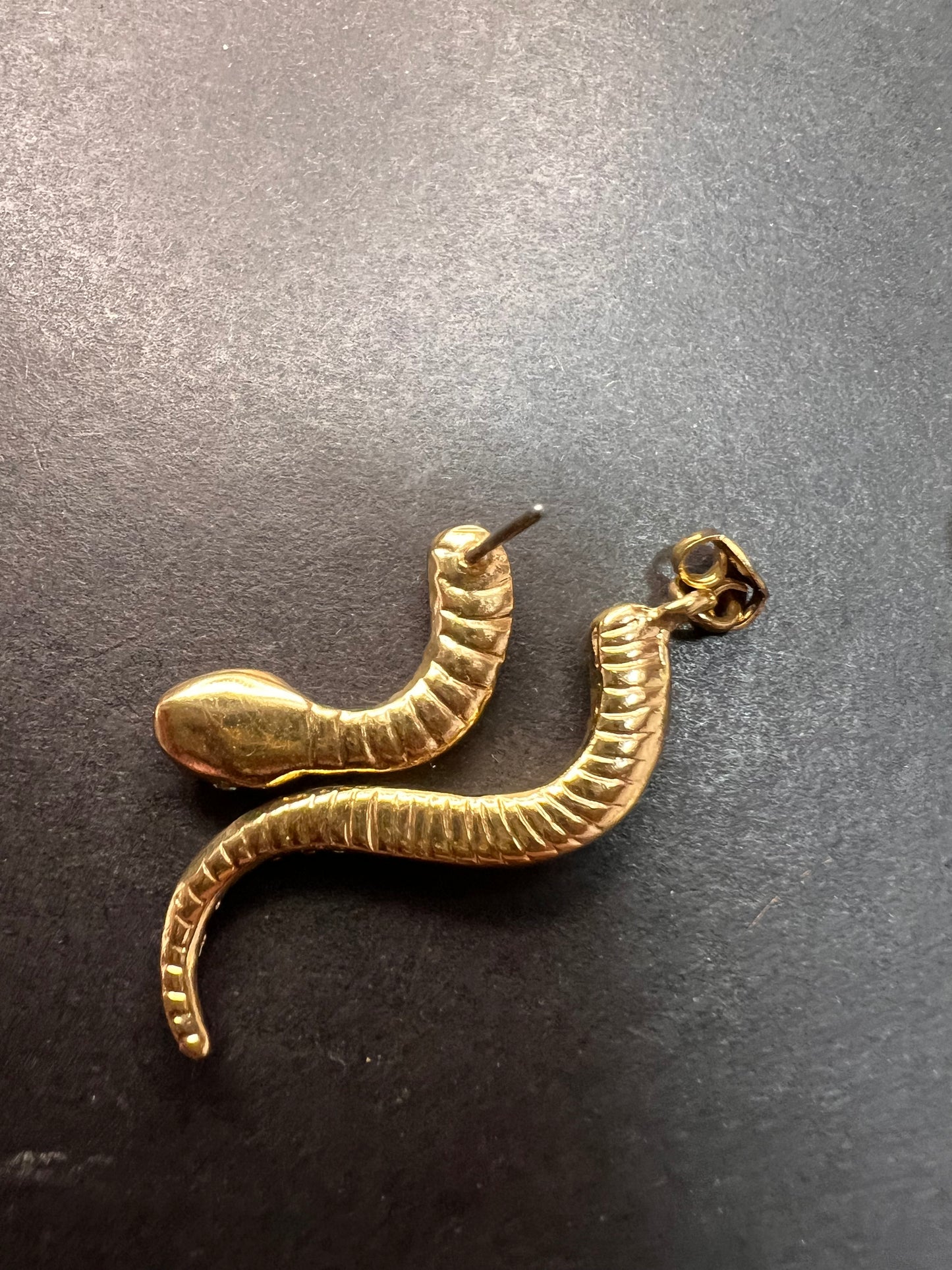 Betsey Johnson Gold-Tone Pavé Crystal Snake Front and Back Earrings