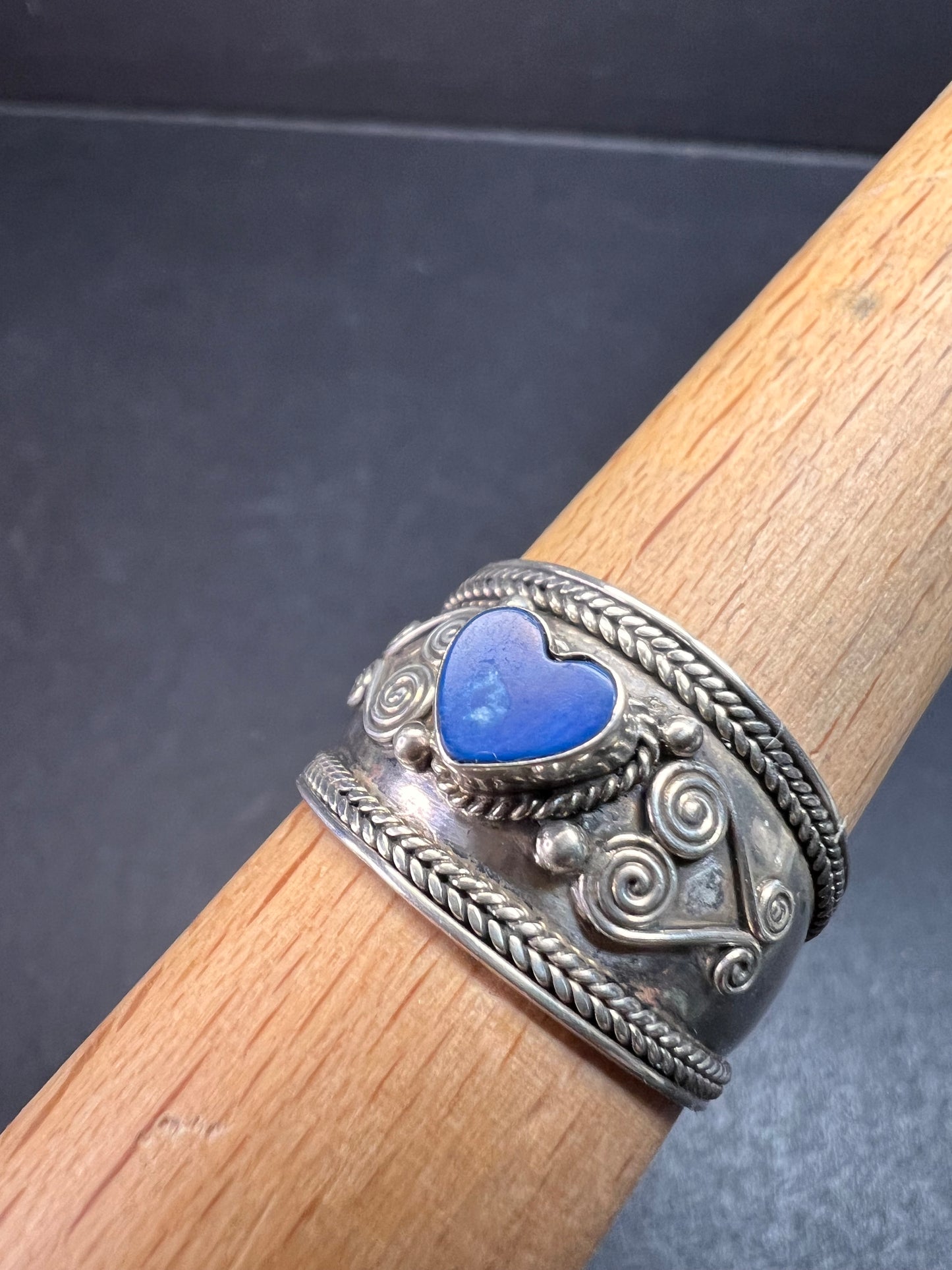 Vintage Sterling Silver Heart Ring | Indonesian Artisan | Size 10–10.25