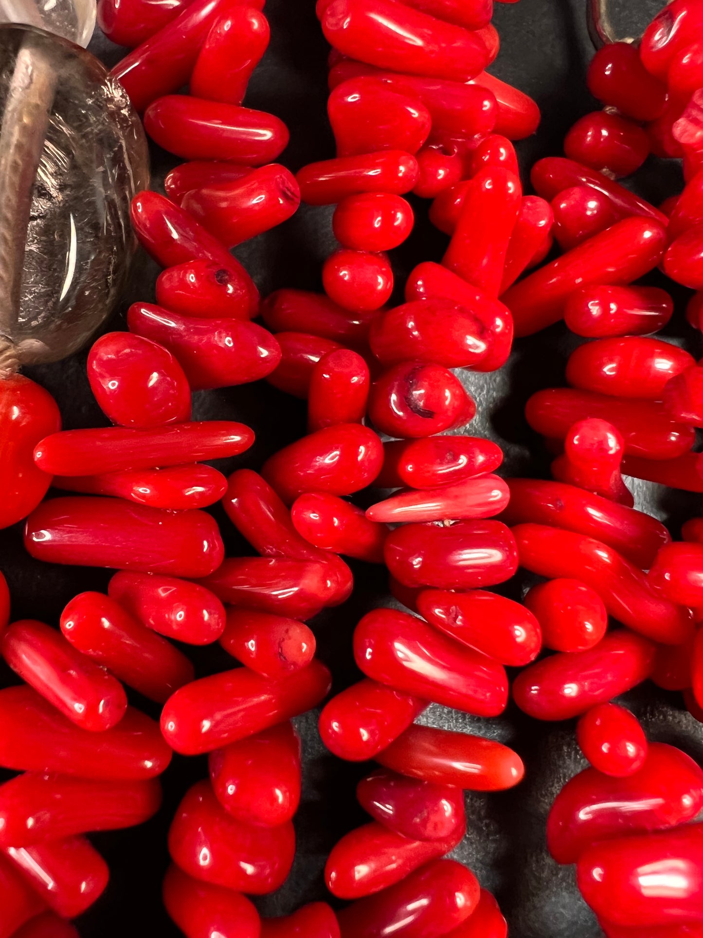 NEW Bamboo coral multi stone sterling silver necklace