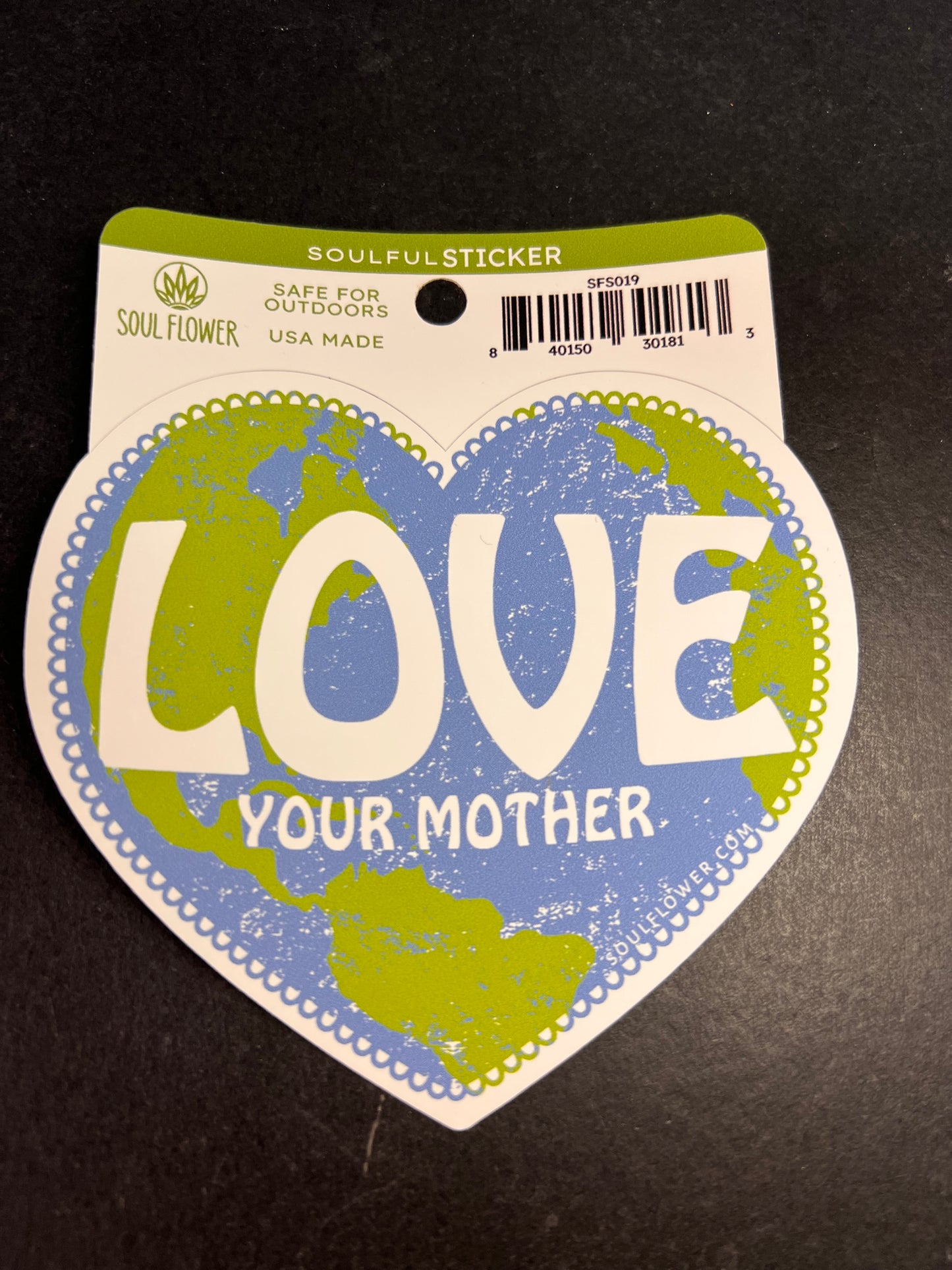 Soul Flower Love Your Mother Heart Earth Sticker – Eco Outdoor Decal