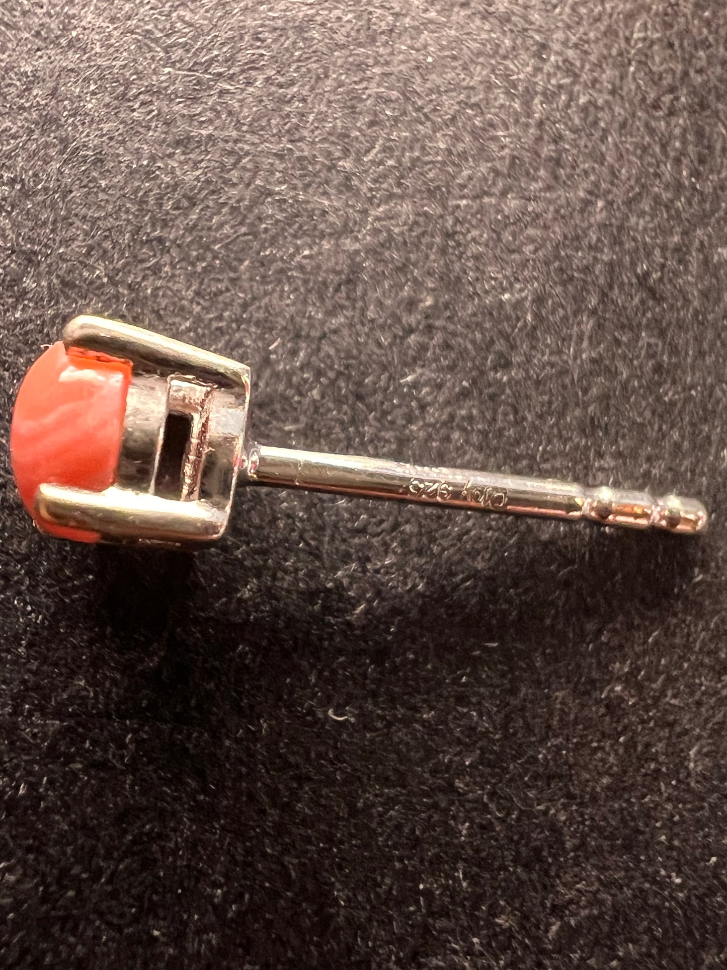 NEW Oregon peach opal 6mm stud earrings in rhodium over sterling silver