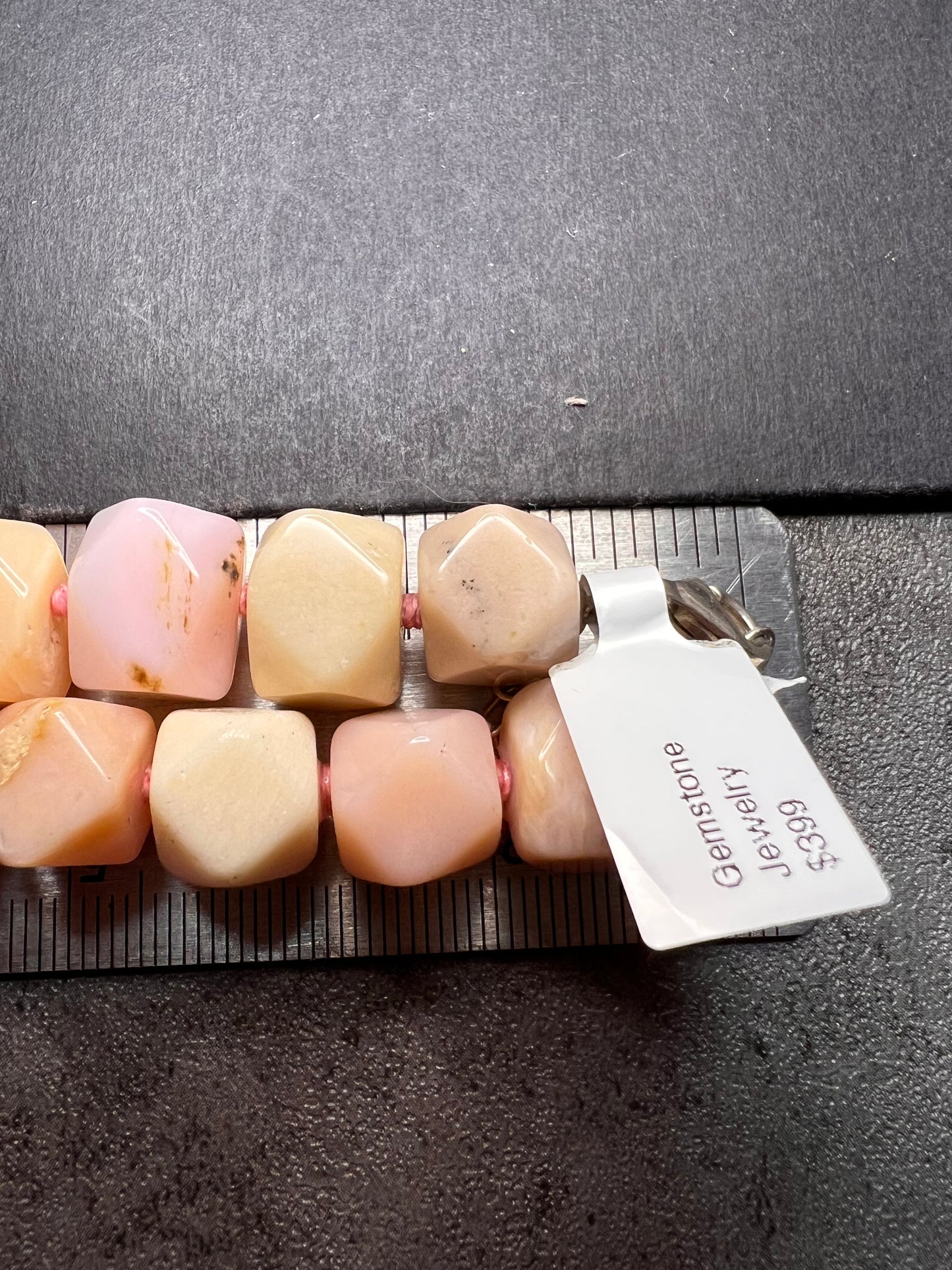 NEW pink opal and rose quartz Sterling silver necklace