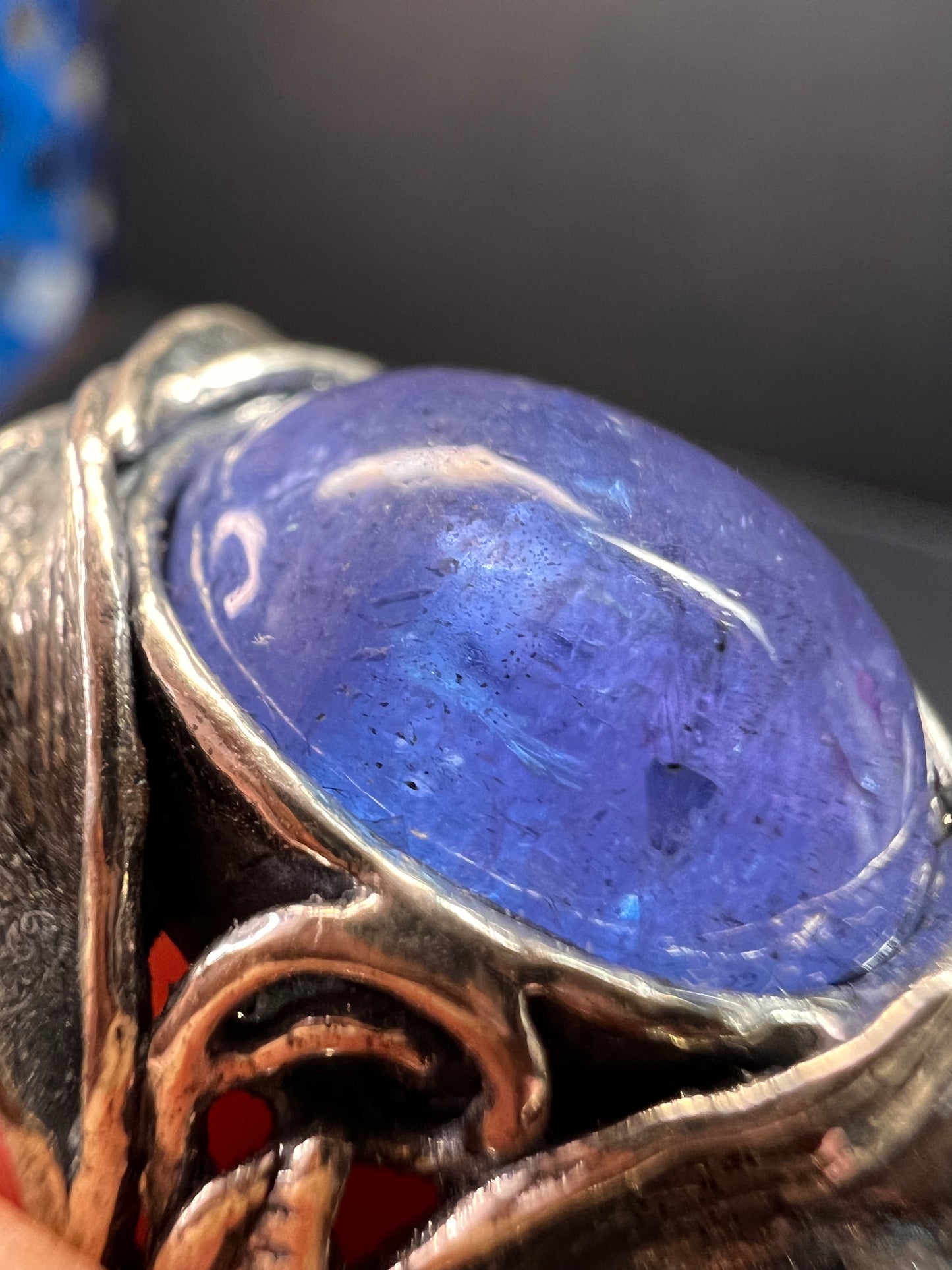 Tanzanite sterling silver artisan ring size 9