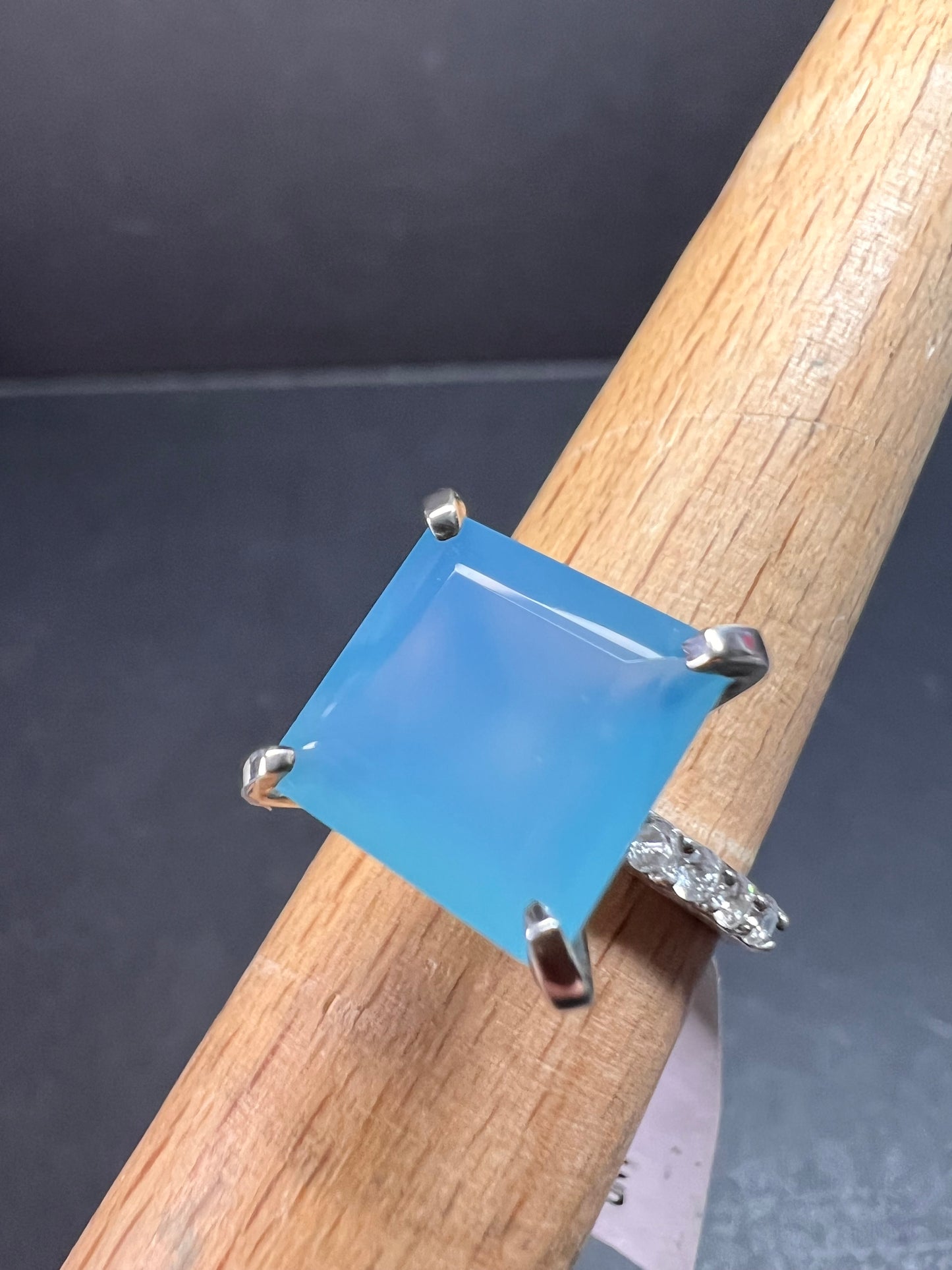 NEW with tag blue chalcedony sterling silver ring size 7