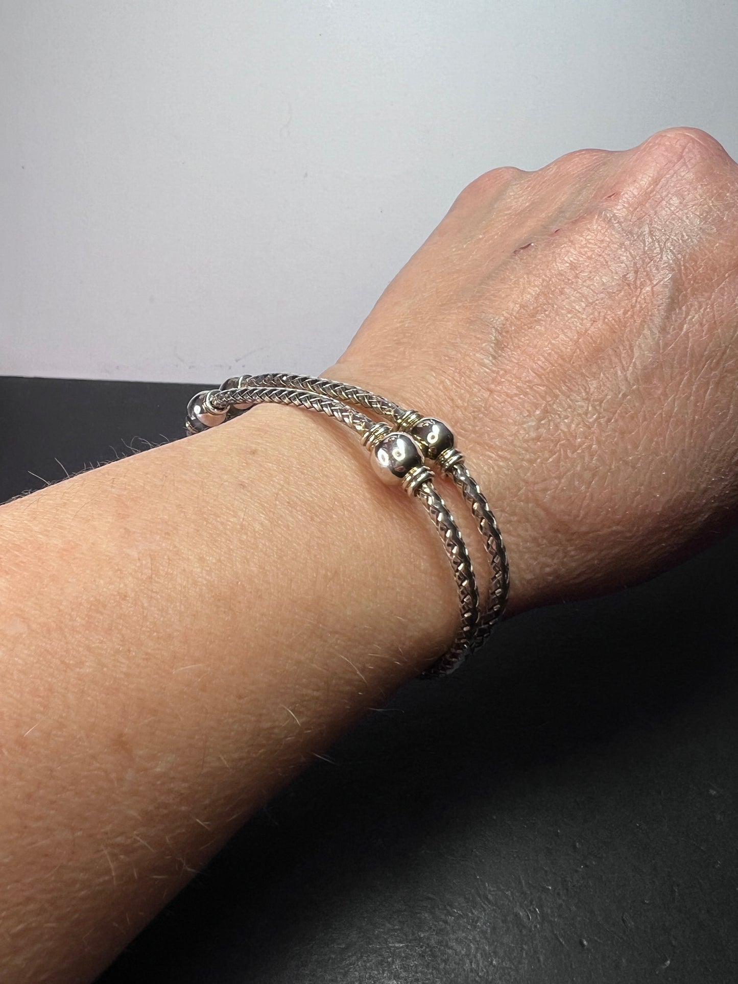 Sterling silver adjustable cuff bracelet