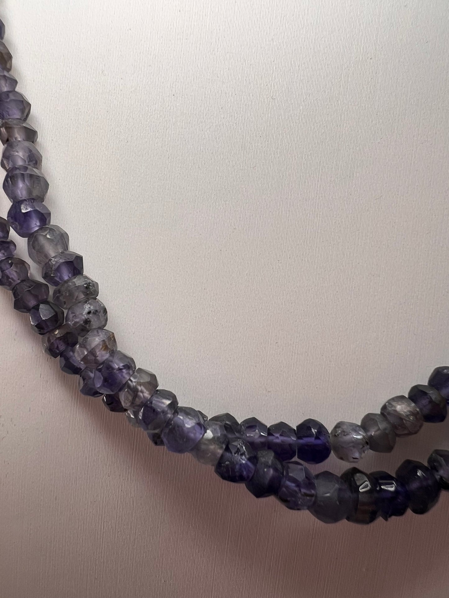 NEW faceted iolite necklace with sterling silver clasp