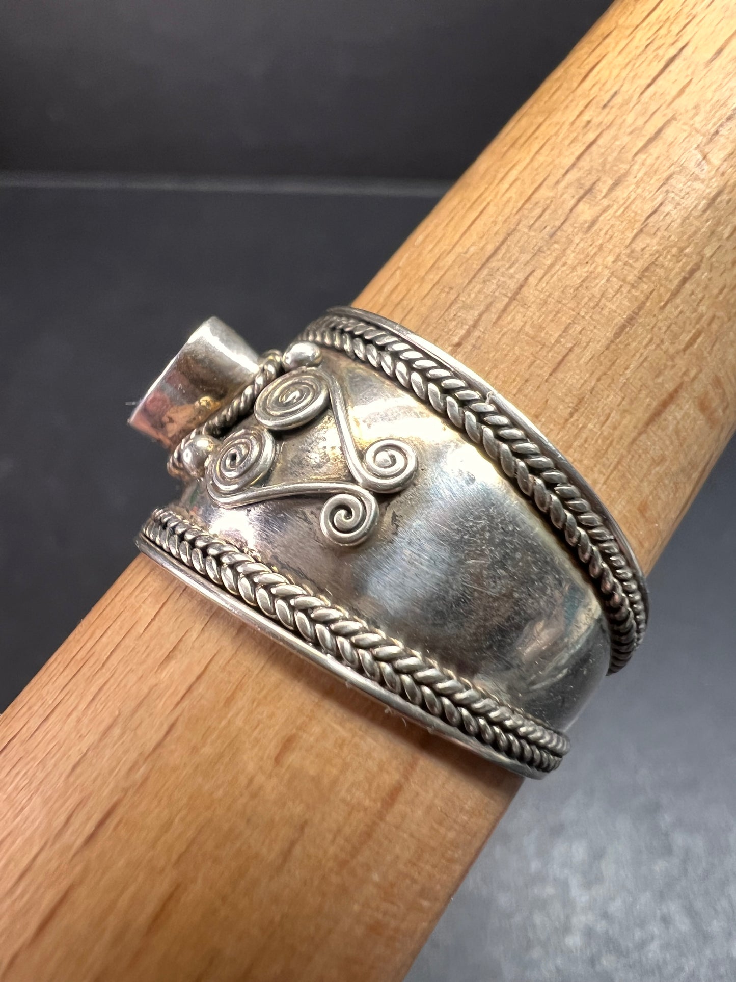 Vintage Sterling Silver Heart Ring | Indonesian Artisan | Size 10–10.25