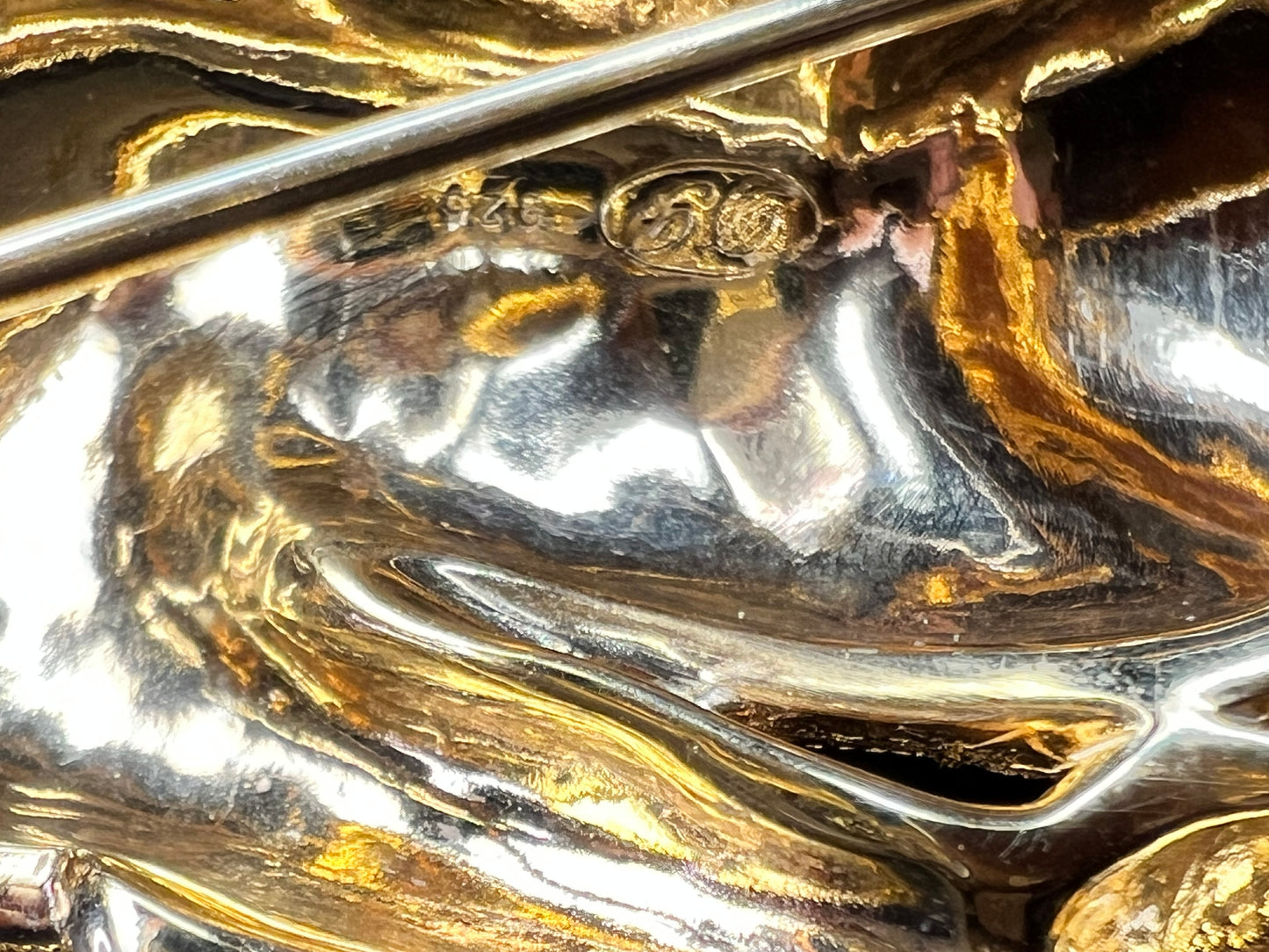 Dallas Prince 14K Clad Marcasite Panther Necklace Ruby Eyes 18-20