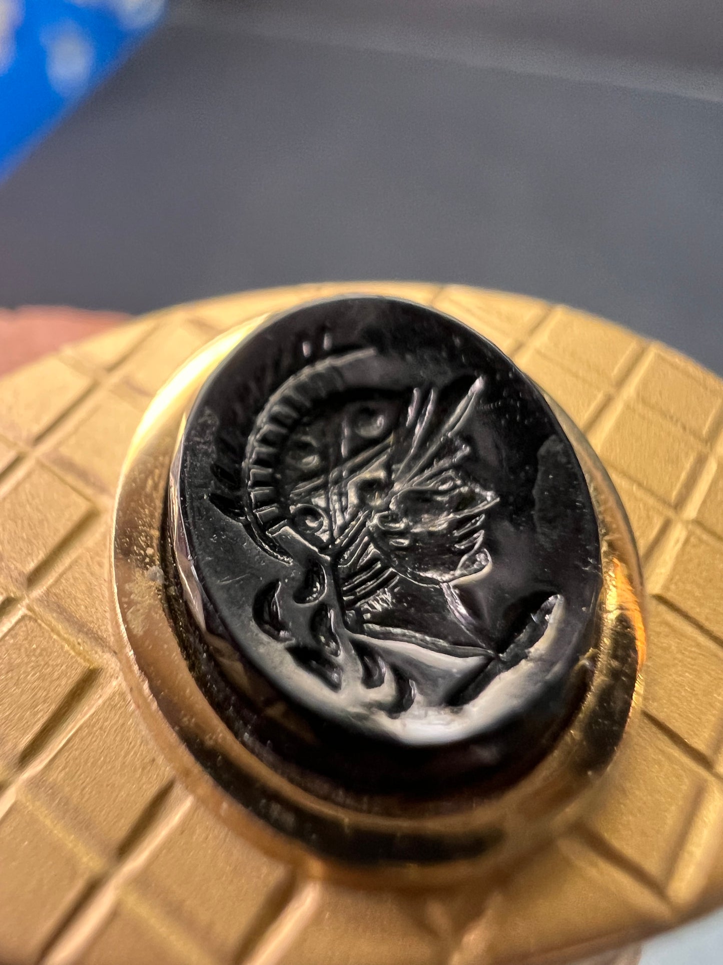 Vintage MCM Swank Gold Tone Centurion Cameo Cufflinks