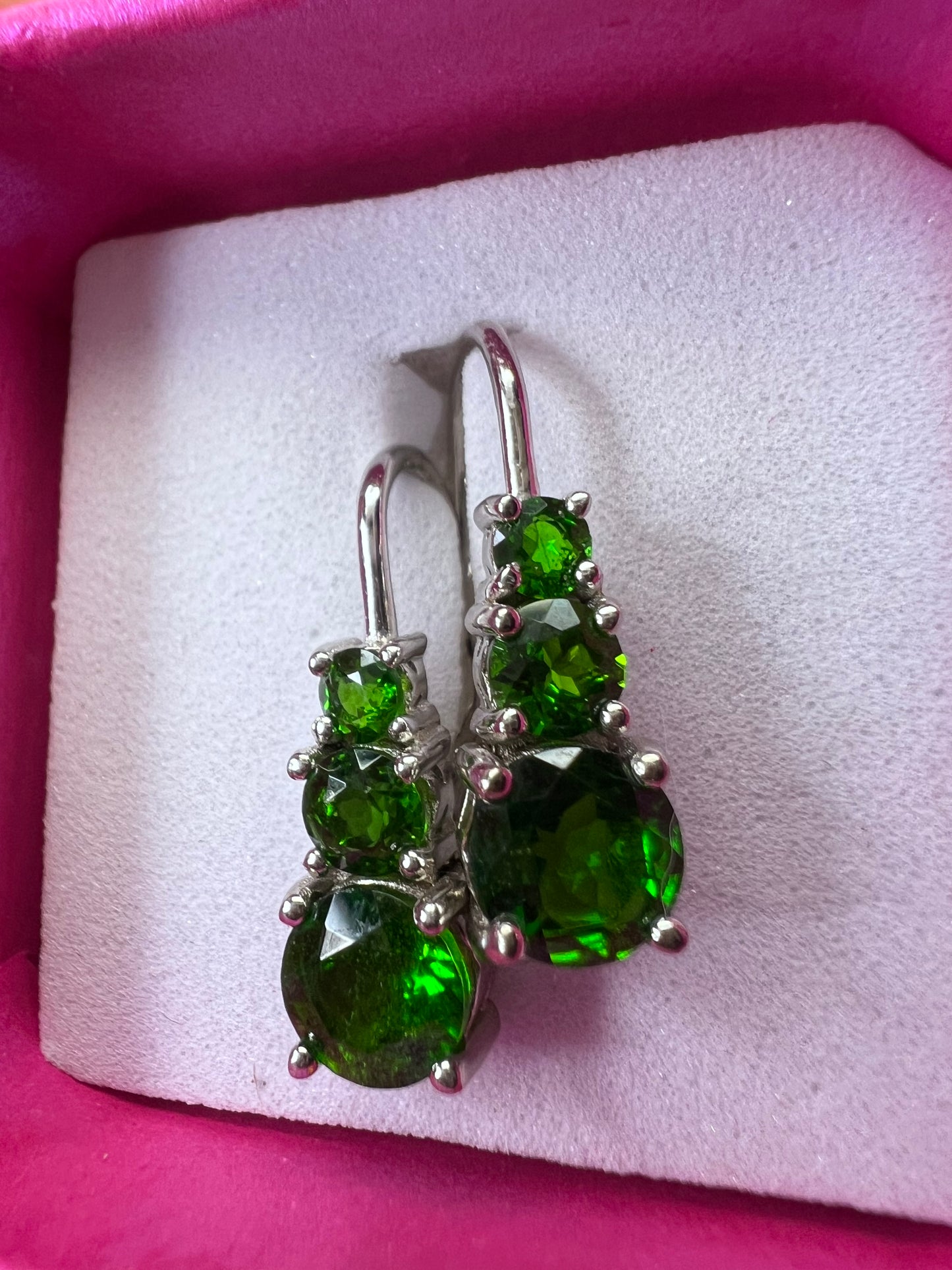 Chrome Diopside Rhodium Over Silver Earrings 2.63ctw